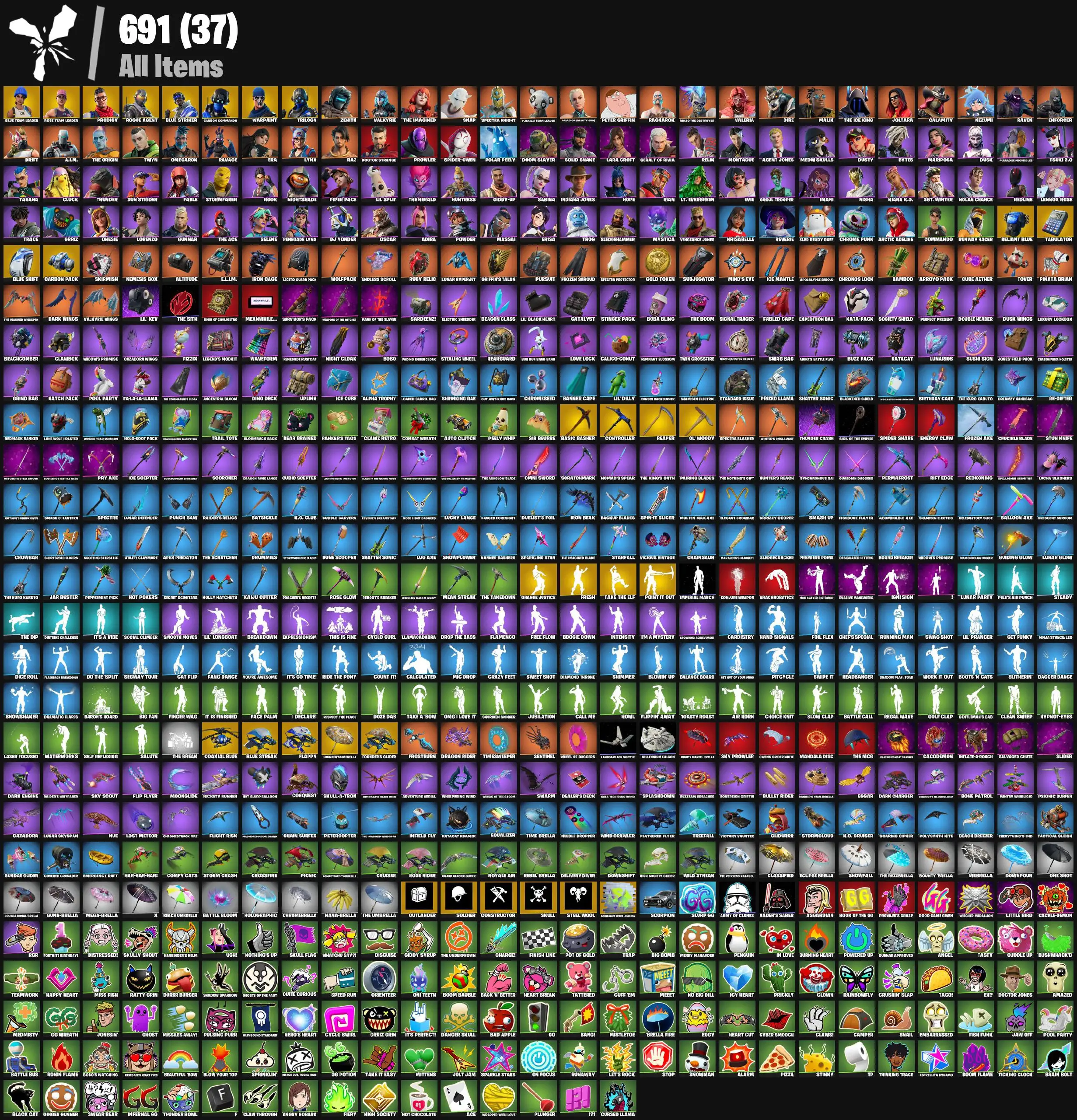 [PC/XBOX] 106 skins | OG STW | Blue Team Leader | Trilogy | Rogue Agent | Prodigy | Blue Striker | Carbon Commando | Carbon Pack | Holo-Boot Pack | Skirmish 