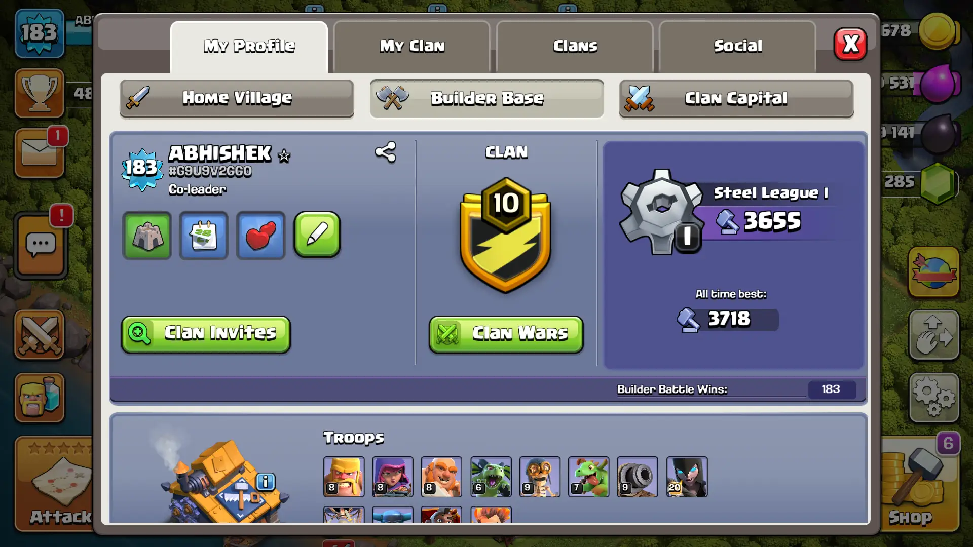 🔥 TH17 | Level 182 | 4918 Trophies | BH10 – 3668 Cups