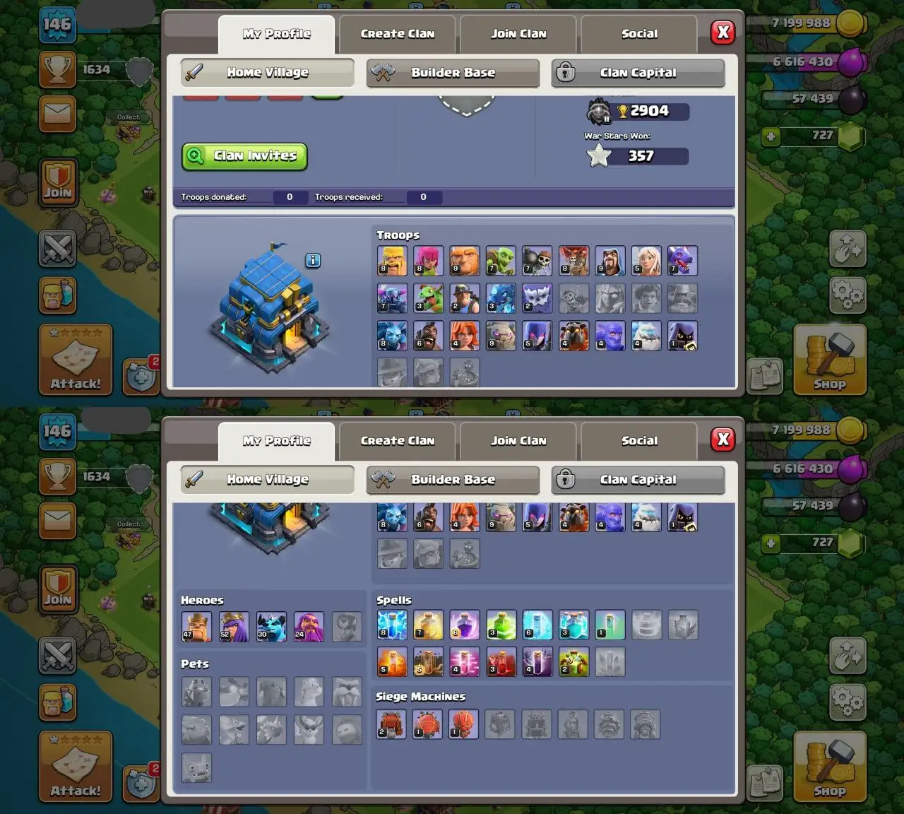 💎 TH12 FULL STACKED ACC 💎 | 2 EPIC EQUIPS | 17 EQUIPS 🛠 | HEROES 47-52-30-24 👑 | MAGIC ITEMS + CWL MEDALS 💰 | 500 RENAME ✅ | FAST DELIVERY 🚀