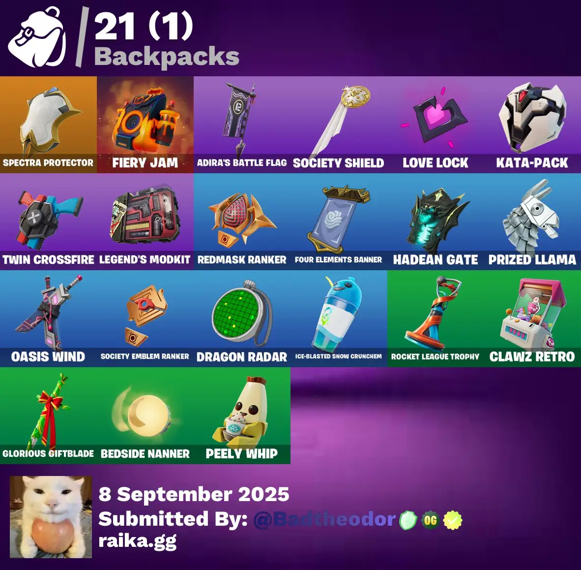 [PC/PSN/XBOX] 4 skins | Tectonic Komplex | Xander | Winterfest Bushranger | Holiday Boxy | Spectra Protector | Fiery Jam | Adira's Battle Flag | 200 VB