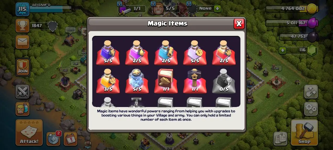 [#825] SEMI-MAX TH 12 | 53-54-30-21 HEROES | SOME MAGIC ITEMS | 500 RENAME | INSTANT DELIVERY