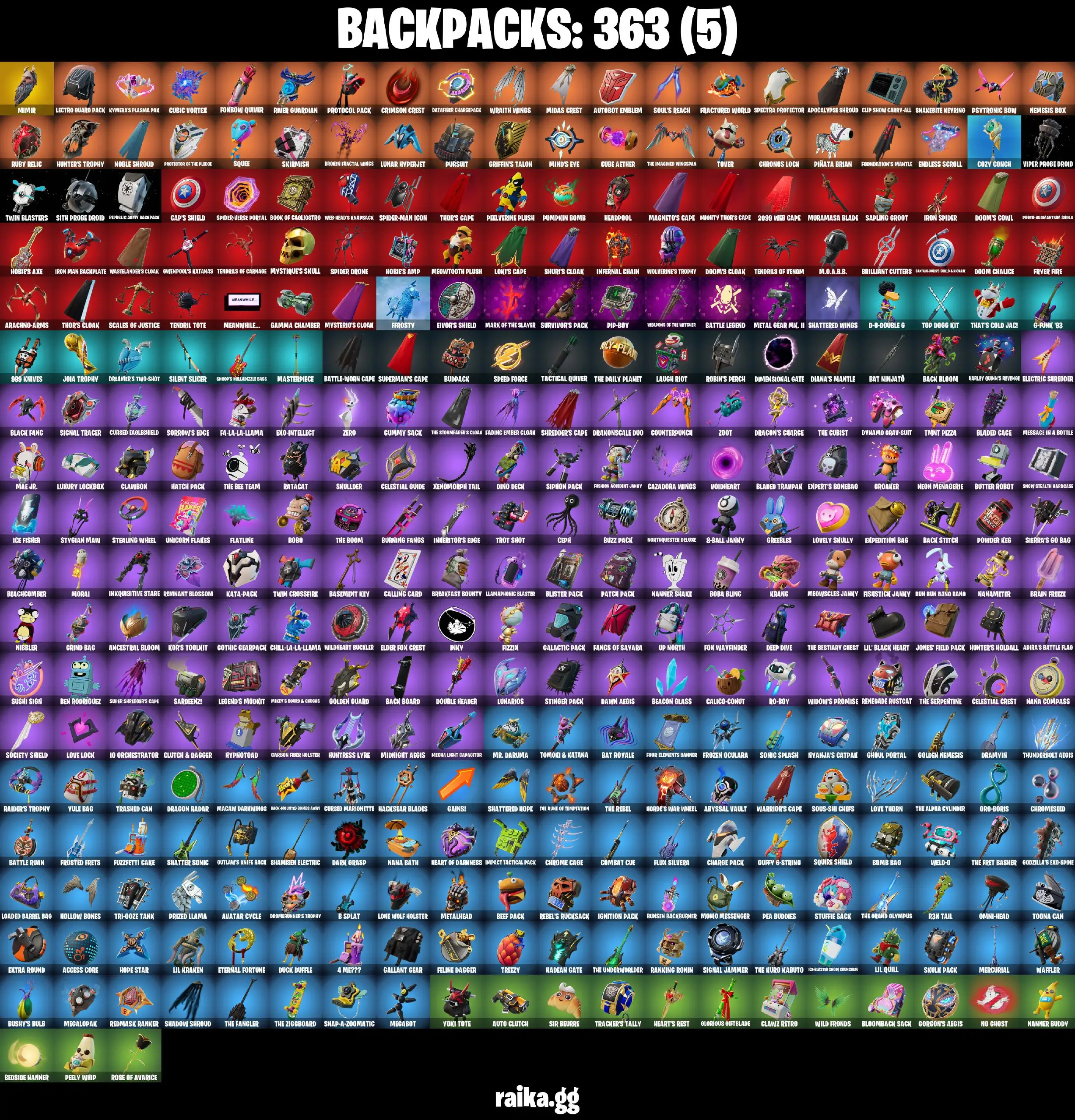 [PC/PSN/XBOX] 309 skins | Leviathan Axe | Blue Squire | OG STW | Kratos | The Origin | Snap | Mecha Cuddle Master | Kymera | 2550 VB