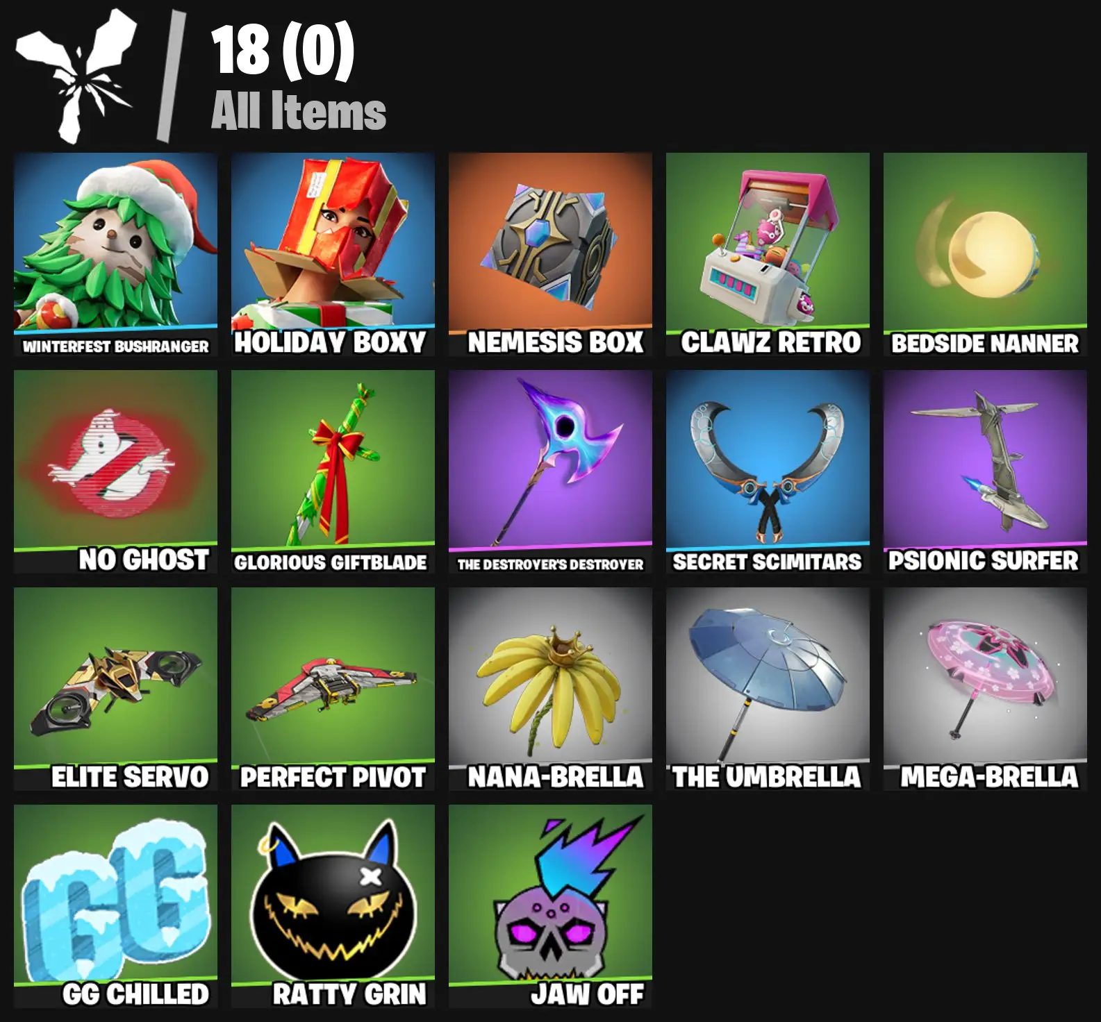 [PC/PSN/XBOX] 2 skins | Winterfest Bushranger | Holiday Boxy | Nemesis Box | Clawz Retro | Bedside Nanner | No Ghost | Glorious Giftblade | 0 VB