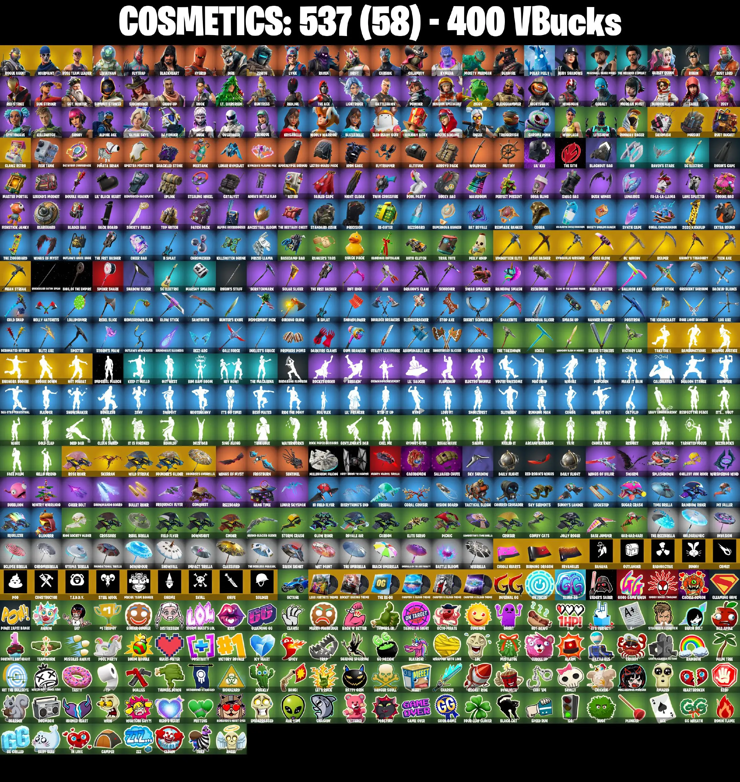 [PC/PSN/XBOX] 69 skins | OG STW | Take The L | Rogue Agent | Skirmish | Pursuit | Rust Bucket | Clawz Retro | Vindertech Elite | Basic Basher