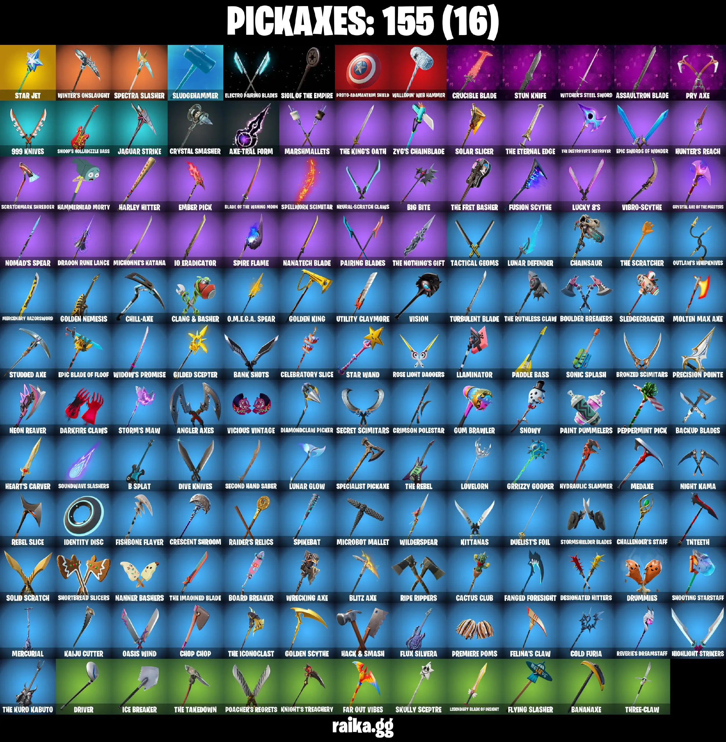 [PC/PSN/XBOX] 147 skins | Gold Midas | Valeria | Raz | Joltara | Snap | Paradigm (Reality-659) | Kymera | The Foundation | 300 VB