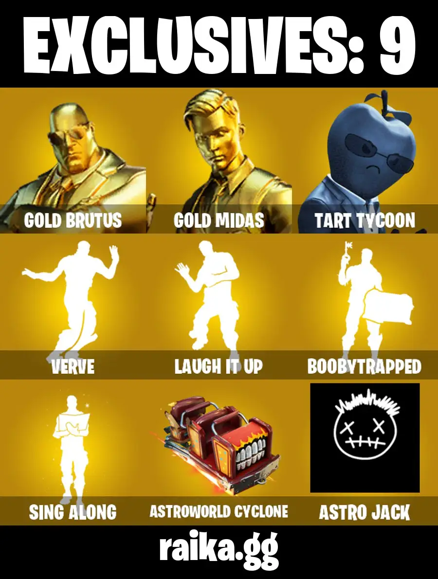 [PC/PSN/XBOX] 104 Stacked Skins | Gold Brutus | Gold Midas | Tart Tycoon | Mandalorian| Demi | Shadow Skully | Stray | Doom Slayer | 450 VB