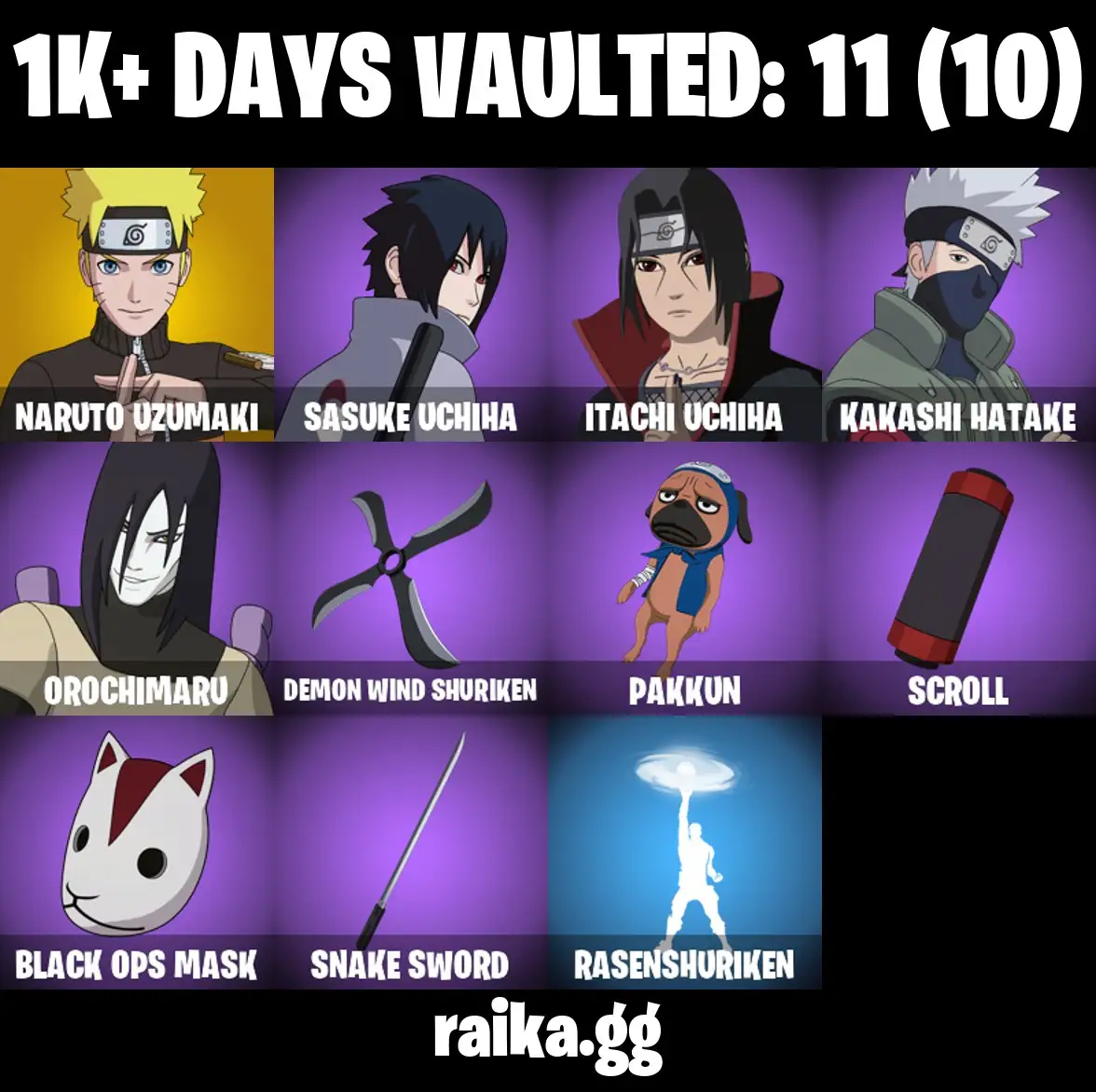 [PC/XBOX/PS] 133 skins | Naruto Uzumaki | Galaxy Grappler | Nite Gunner | Instinct | Capper | Stray | Renegade Lynx | Phantasm | 800 VB