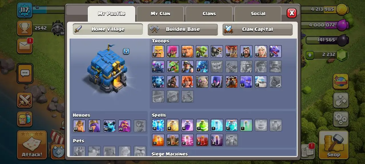 [#732] SEMI-MAX TH 12 | 49-50-30-20 HEROES | SOME MAGIC ITEMS | INSTANT DELIVERY