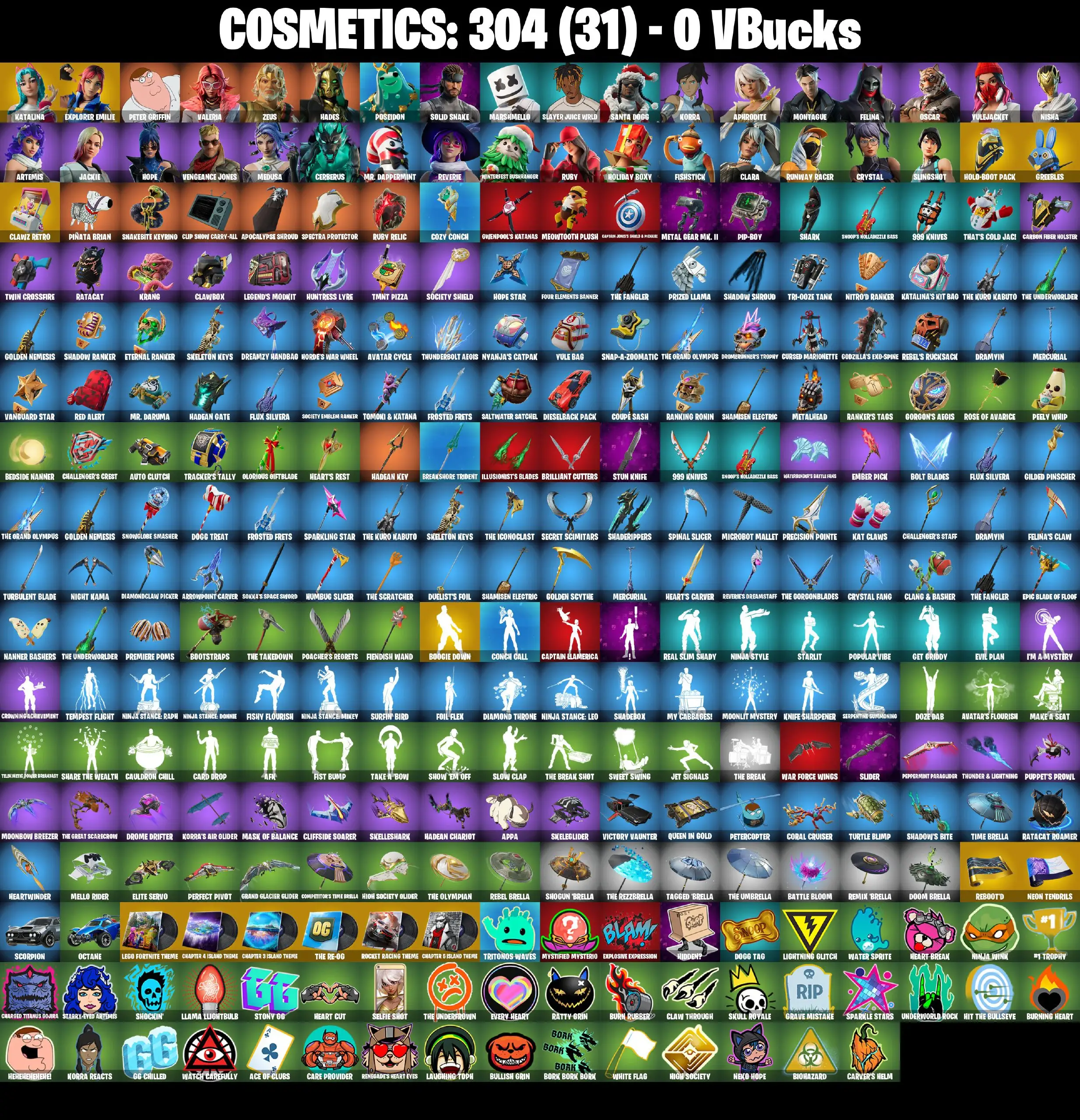 [PC/PSN/XBOX] 34 Skins | Fishstick | Mr. Dappermint | Slingshot | Jackie | Poseidon | Aphrodite | Medusa | Montague | Ruby | Felina