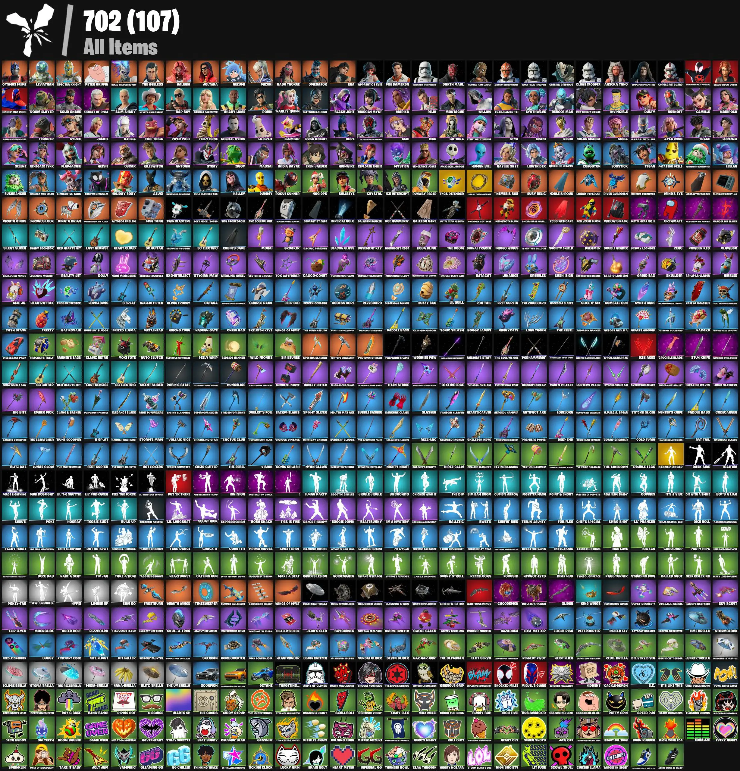 [PC] 124 skins | Explorer Emilie | FNCS Defender | Greebles | FNCS Protector | Clawz Retro | Sir Beurre | Sigil of the Alliance War | Yeetus Hammer