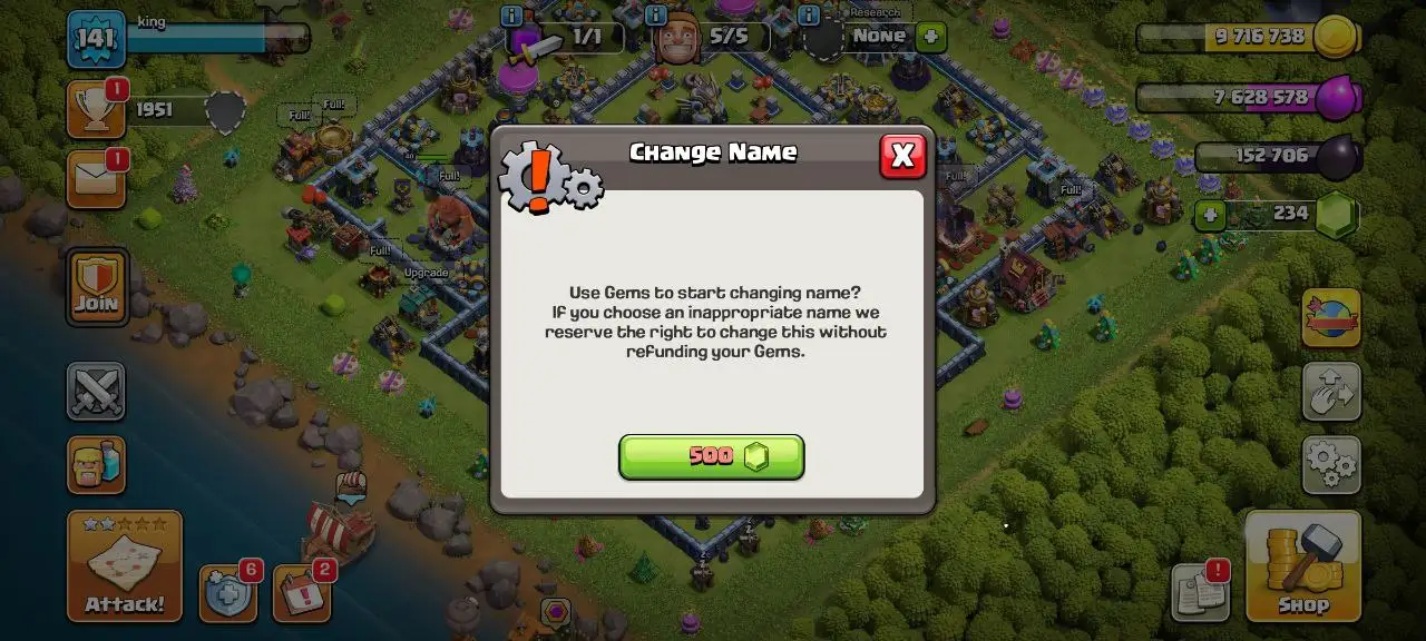 [#812] ALMOST MAX TH 13 | DARK BLUE WALLS | 63-75-40-41-25 HEROES | 500 RENAME | INSTANT DELIVERY