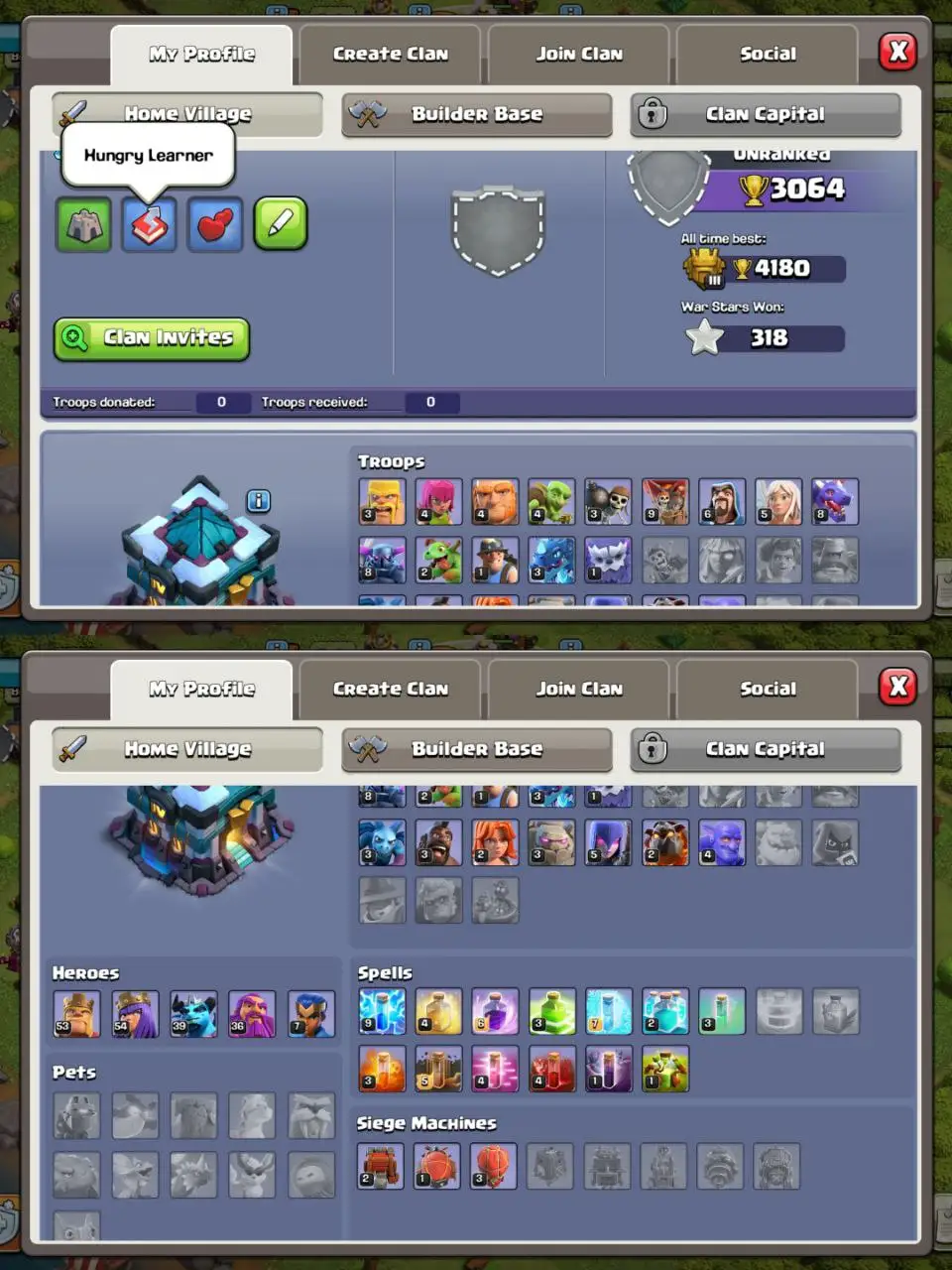 [#878] SEMI-MAX TH 13 | 53-54-39-36-7 HEROES | SOME MAGIC ITEMS | 835 CWL MEDALS | 500 RENAME | INSTANT DELIVERY