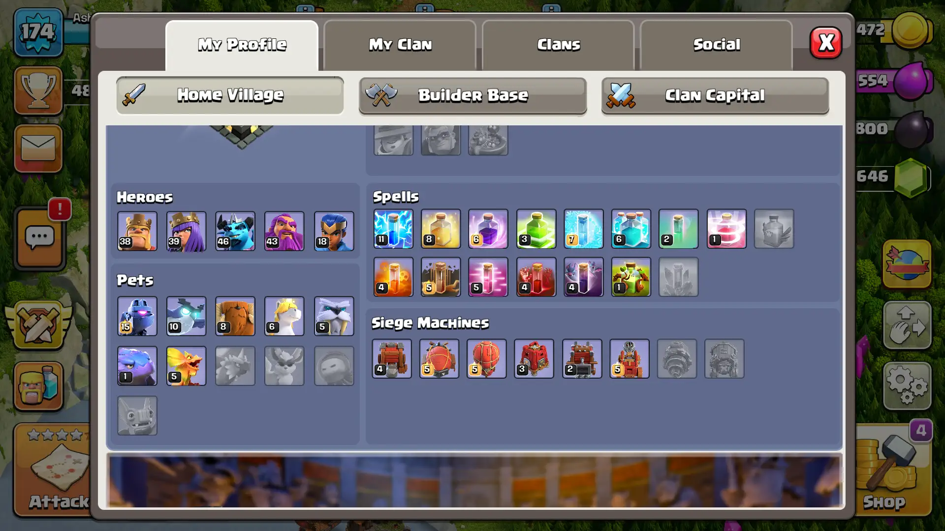 🔥 TH17 | Level 173 | 4869 Trophies | 161 Wins | BH10 – 3423 Trophies |