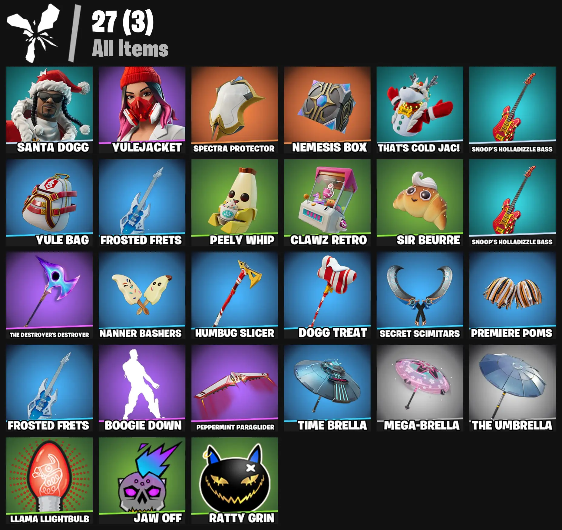 [PC/PSN/XBOX] 2 skins | Santa Dogg | Yulejacket | Spectra Protector | Nemesis Box | That's Cold Jac! | Snoop's Holladizzle Bass | Yule Bag | 0 VB