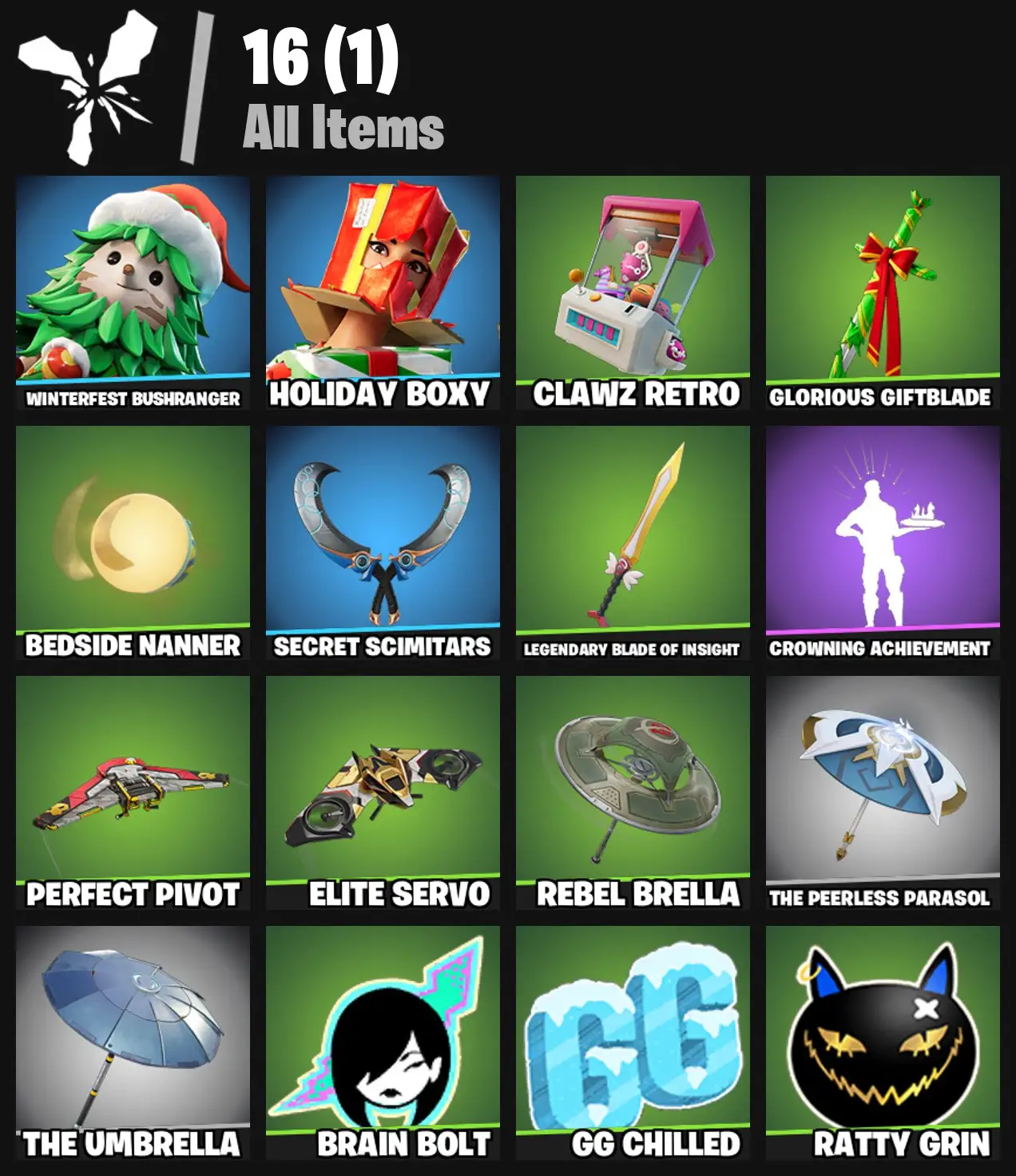 [PC/PSN/XBOX] 2 skins | Winterfest Bushranger | Holiday Boxy | Clawz Retro | Glorious Giftblade | Bedside Nanner | Secret Scimitars | 0 VB