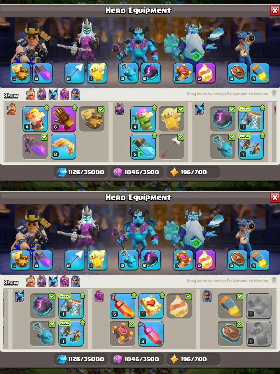 [#821] DONATION TH 14 | 37-44-40-20-11 HEROES | FREE RENAME | BEST EQUIPMENT | 7 TOTAL HEROES SKIN | INSTANT DELIVERY