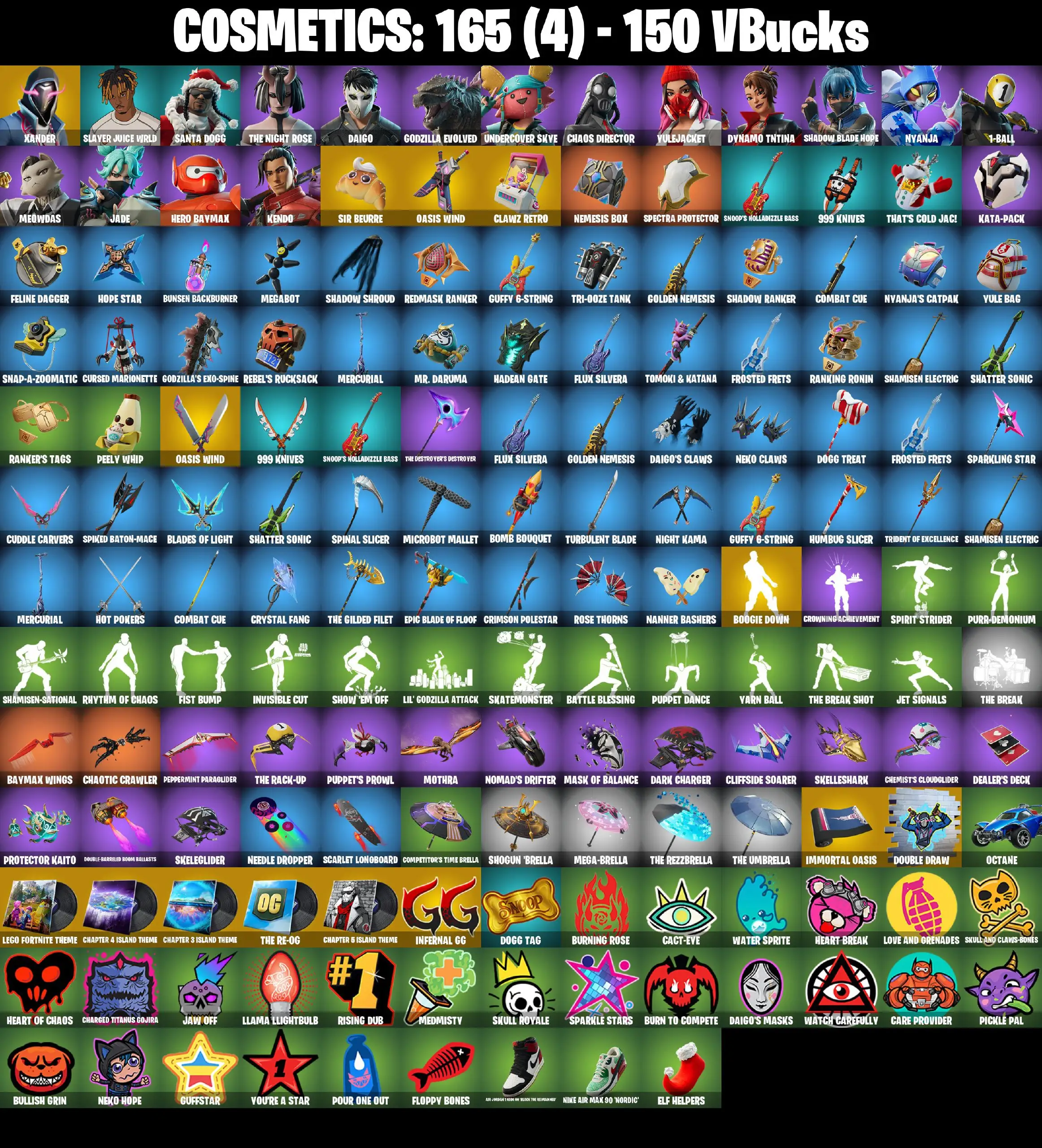 [PC/PSN/XBOX] 17 Skins | Slayer Juice WRLD | Shadow Blade Hope | Yulejacket | Dynamo TNTina | Daigo | Chaos Director | Nyanja