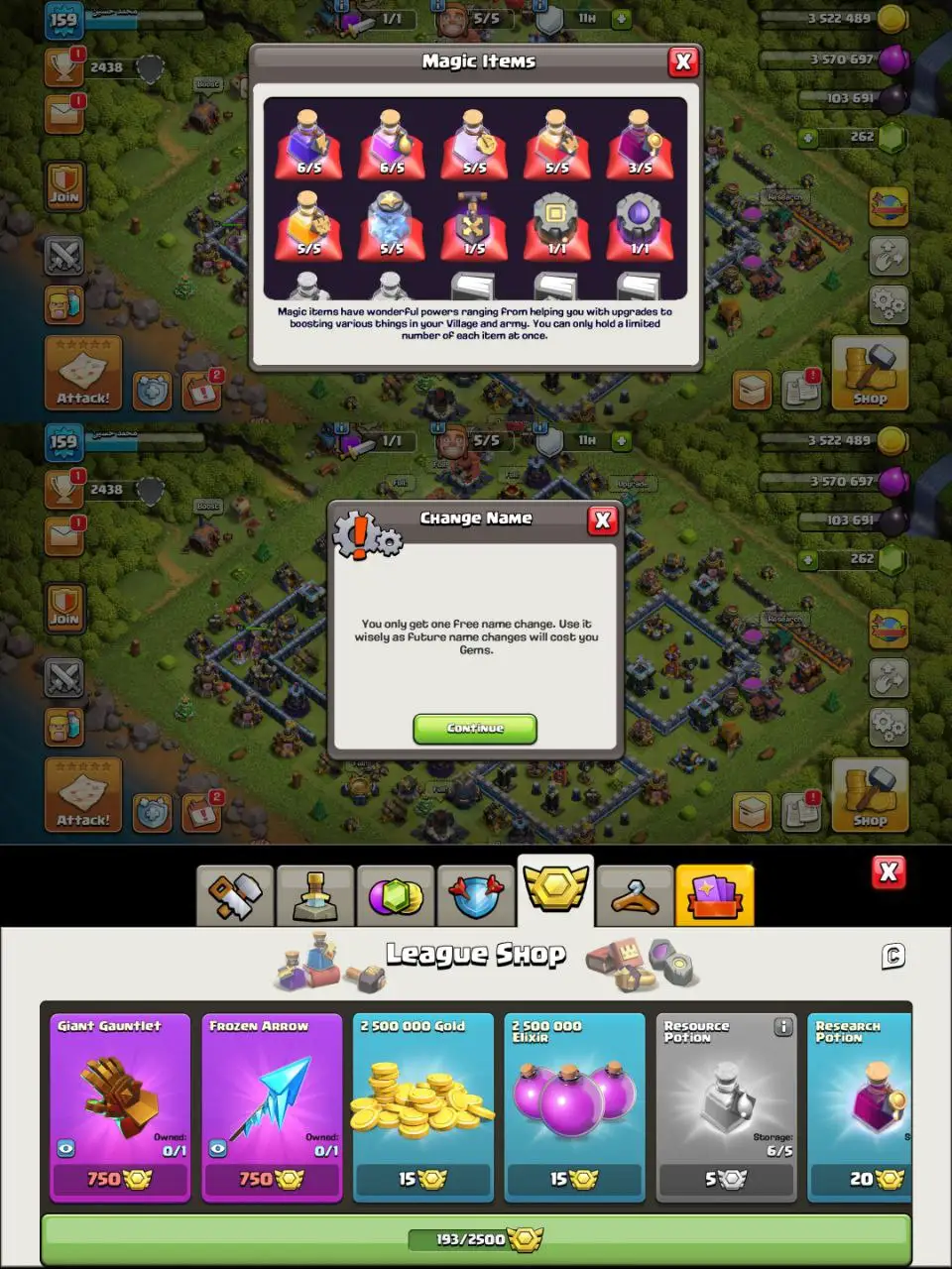 [#803] SEMI-MAX TH 14 | 63-75-45-48-25 HEROES | SOME MAGIC ITEMS | FREE RENAME | 193 CWL MEDALS | INSTANT DELIVERY