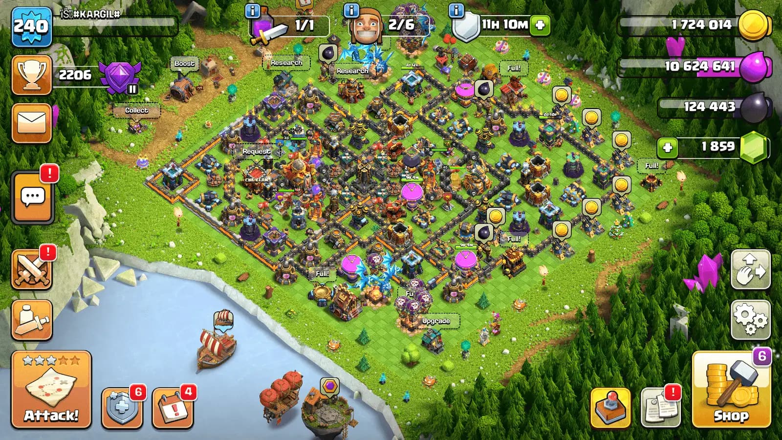 🔥 TH16 CoC Account | Level 239 🏆 2256 Trophies | Instant Delivery ⭐️