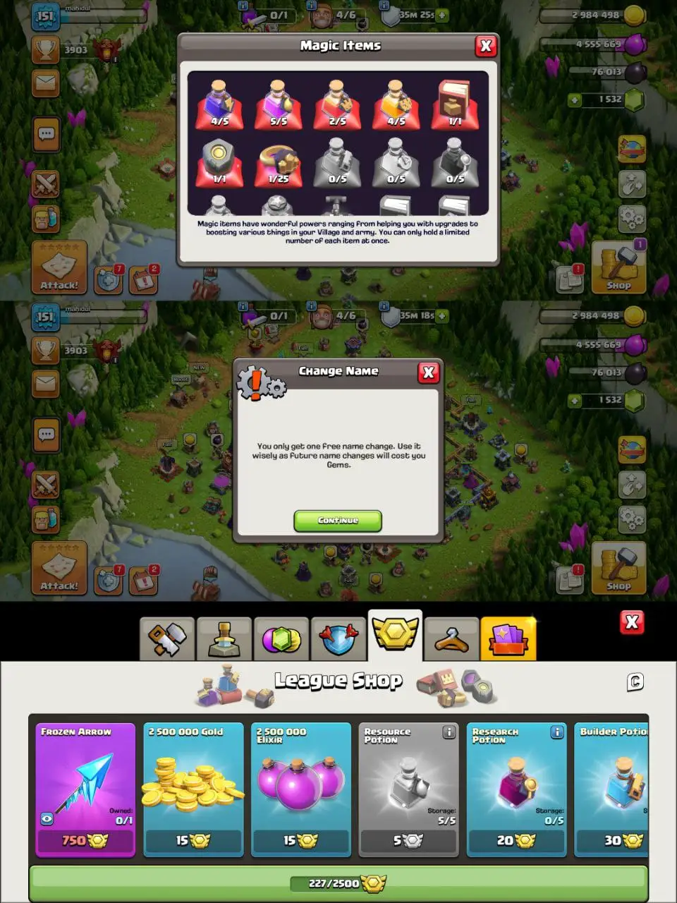 [#753] ALMOST MAX TH 15 | 49-64-40-53-37 HEROES | SOME MAGIC ITEMS | FREE RENAME | 227 CWL MEDALS | BEST EQUIPMENT | INSTANT DELIVERY