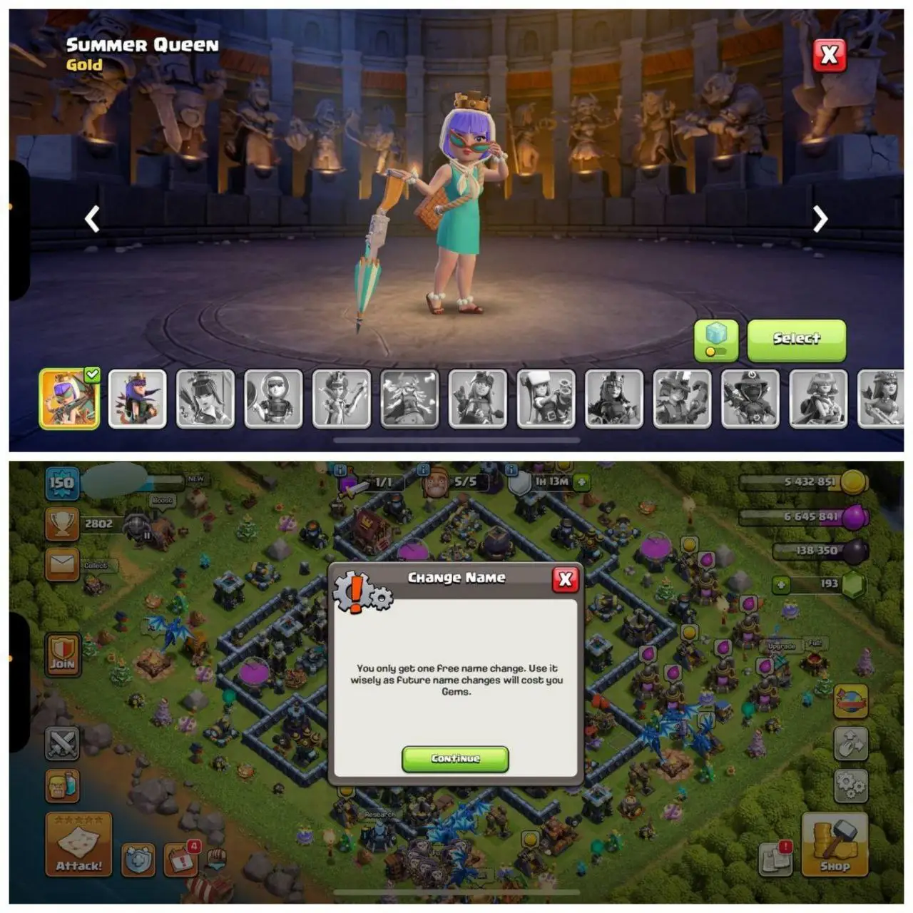 {POWERFULL ACCOUNT} TH13 PURE MAX⚡️XP- 150 ⚡️5 EPIC EQUIPMENTS⚡️HERO 75-75-50-50-25⚡️MAX WALLS ⚡️200 CWL MEDALS⚡️3 SKINS ⚡️MAGIC ITEMS ⚡️NC FREE⚡️OP LAB ⚡️INSTANT DELIVERY 🚚