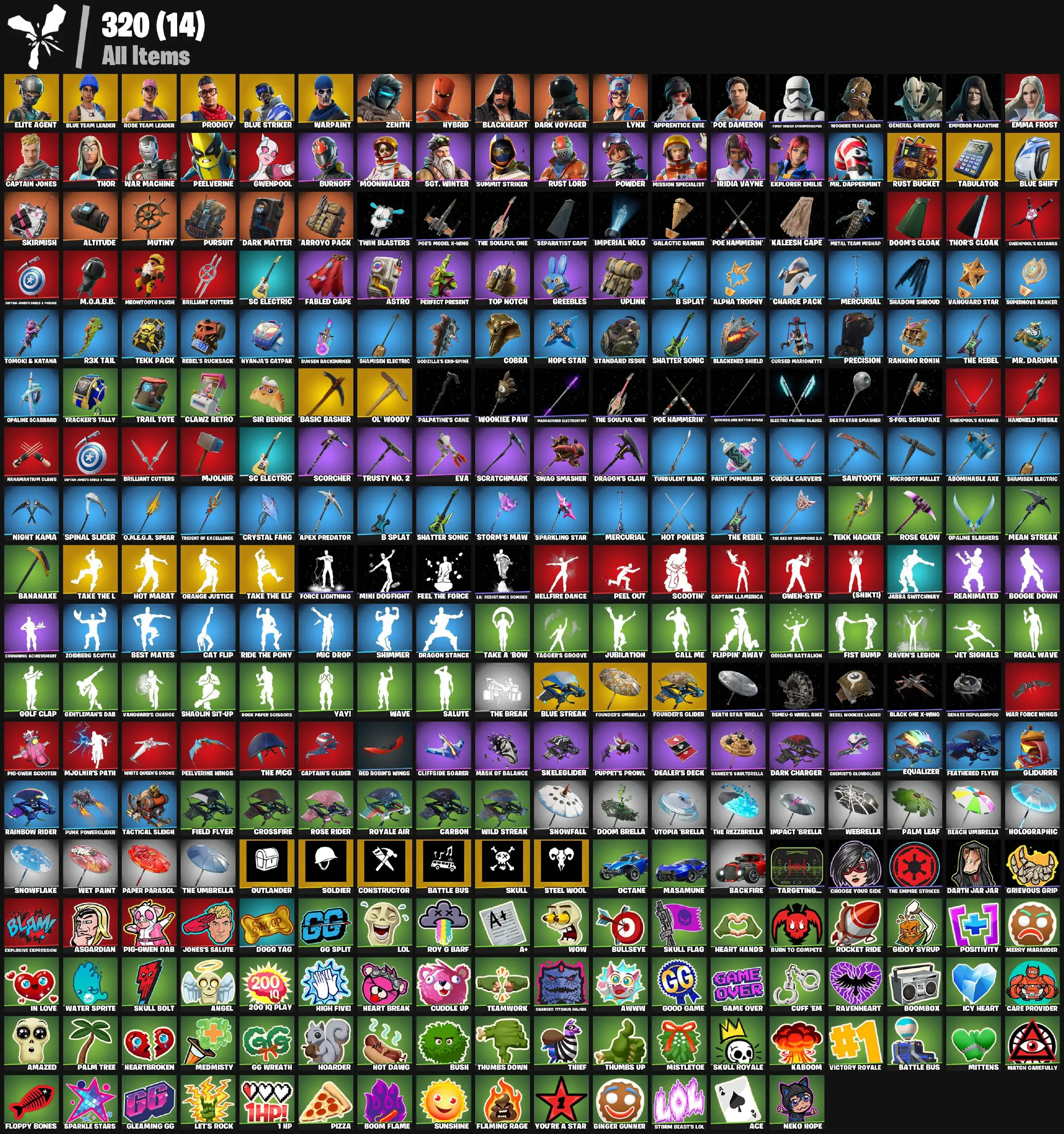 [PC/XBOX] 33 skins | OG STW | Elite Agent | Blue Team Leader | Prodigy | Explorer Emilie | Blue Striker | Clawz Retro | Skirmish | Tekk Pack | Sir Beurre 
