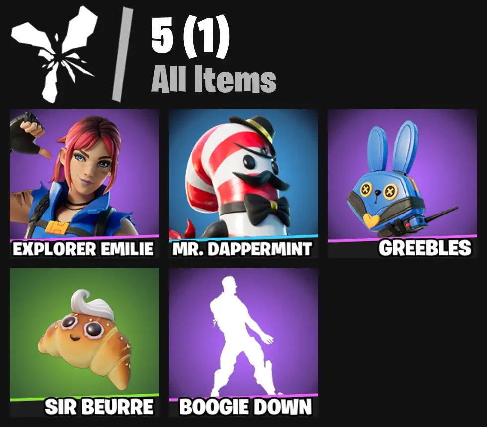 [PC/PSN/XBOX] 2 skins | Explorer Emilie | Mr. Dappermint | Greebles | Sir Beurre | Boogie Down | 0 VB
