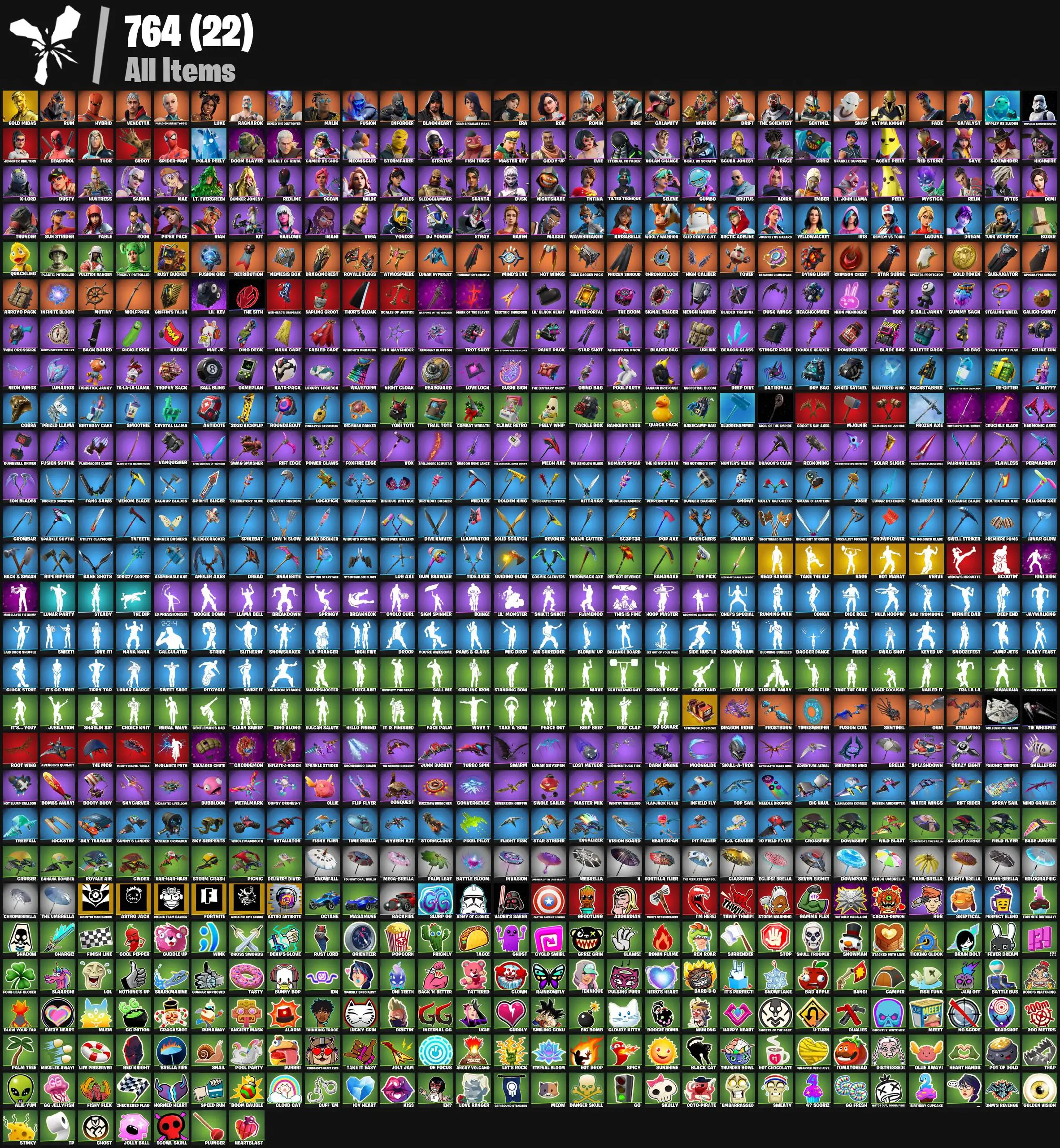 [PC/PSN/XBOX] 116 skins | Gold Midas | Clawz Retro | Rust Bucket | Neon Wings | Shooting Starstaff | Take The Elf | Boogie Down | Rage | Verve | Hot Marat 