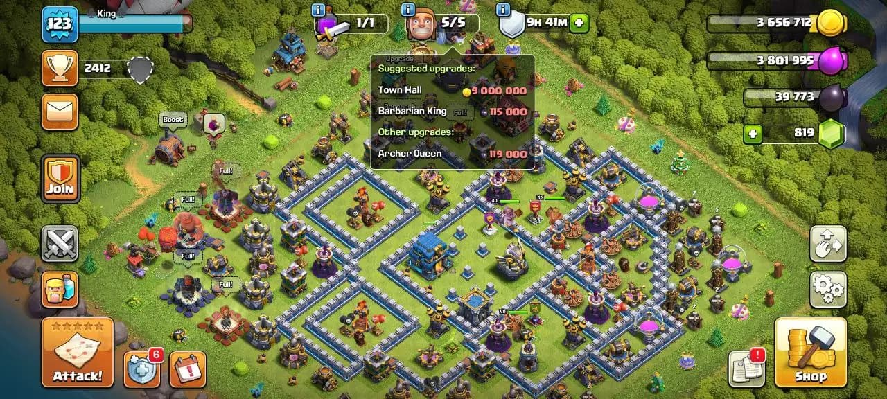 [#804] ALMOST MAX TH 12 | 59-60-40-40 HEROES | SOME MAGIC ITEMS | 1500 RENAME | INSTANT DELIVERY