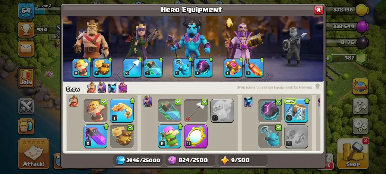 [#1351][VP] SEMI-MAX TH 11 | 28-17-20-11 HEROES | SOME MAGIC ITEMS |   294 CWL MEDALS | FREE RENAME | BEST EQUIPMENT | INSTANT DELIVERY