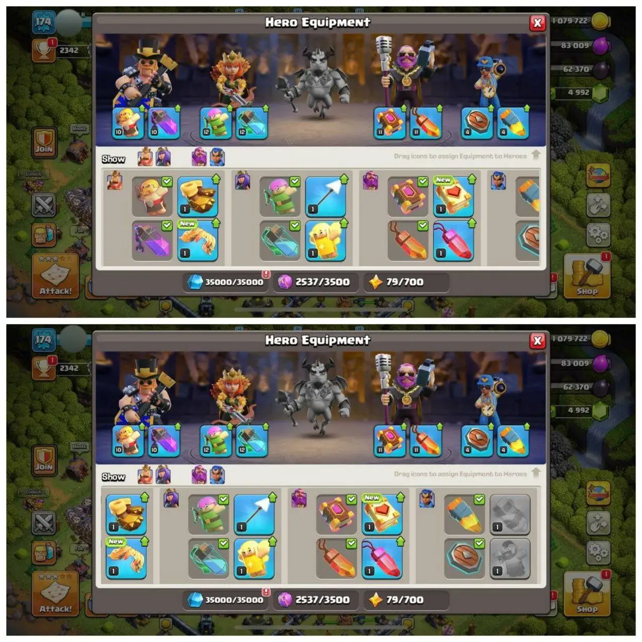 {STRONG ACCOUNT} TH13 SEMI MAX⚡️XP-174⚡️HERO 63-73-48-17⚡️DARK BLUE WALLS⚡️1319 CWL MEDALS⚡️MAGIC ITEMS ⚡️ FREE NAME CHANGE⚡️INSTANT DELIVERY 🚚