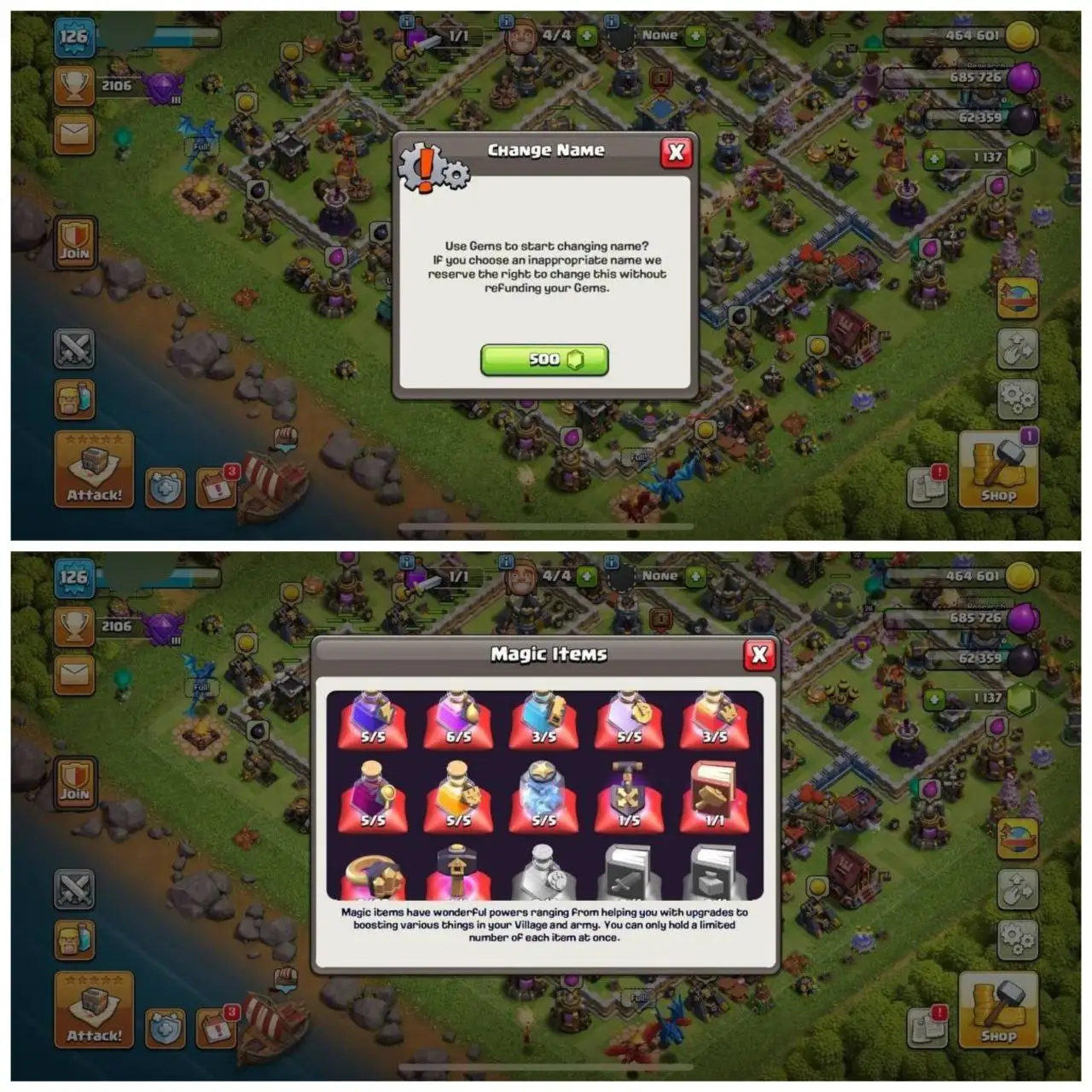 {CRAZY ACCOUNT} TH12 SEMI MAX⚡️XP- 126⚡️HERO 49-53-32-26⚡️WHITE WALLS⚡️DECENT EQUIPMENTS⚡️NC 500⚡️MAGIC ITEMS⚡️2 SKINS⚡️INSTANT DELIVERY 🚚