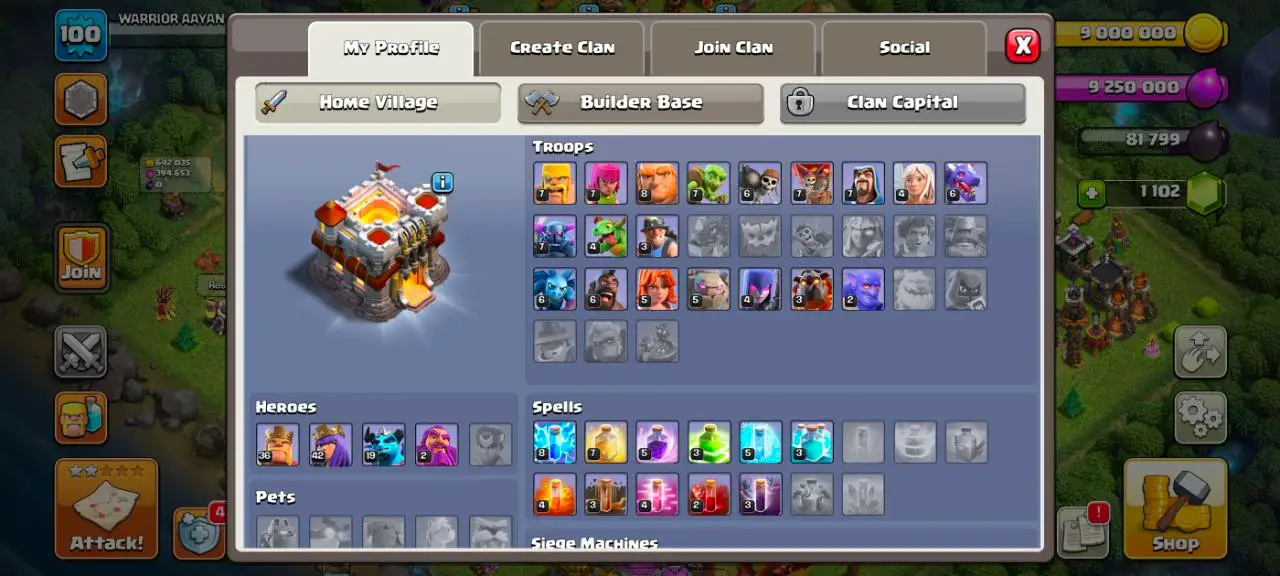 [VP] [#1499] ALMOST MAX TH 11 | 36-42-19-2 HEROES | STACKED MAGIC ITEMS | 590 CWL MEDALS | FREE RENAME | INSTANT DELIVERY