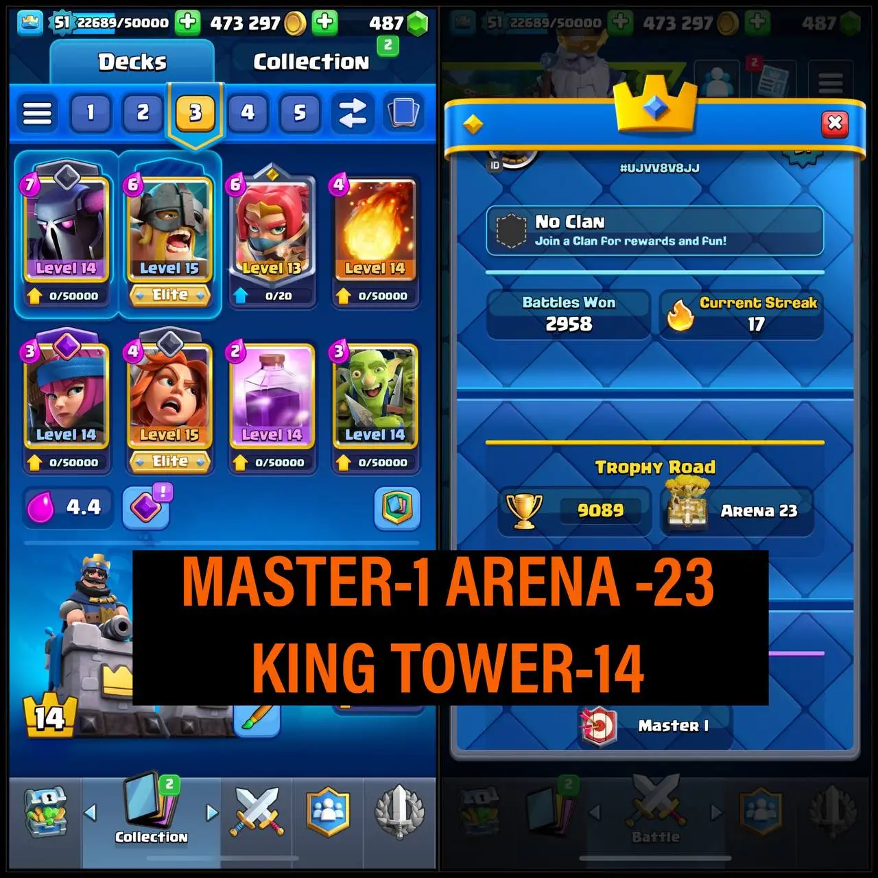 👑LVL-51 ACC👑8-EVO CARDS🔥3-ELITS 👑19- MAX CARDS❤️9089-TROPHIES🏆KT-14💫 ARENA-23💥35 EMOTES🫧CHEAP👀INSTANT DELIVERY GUARANTEED🚚✅