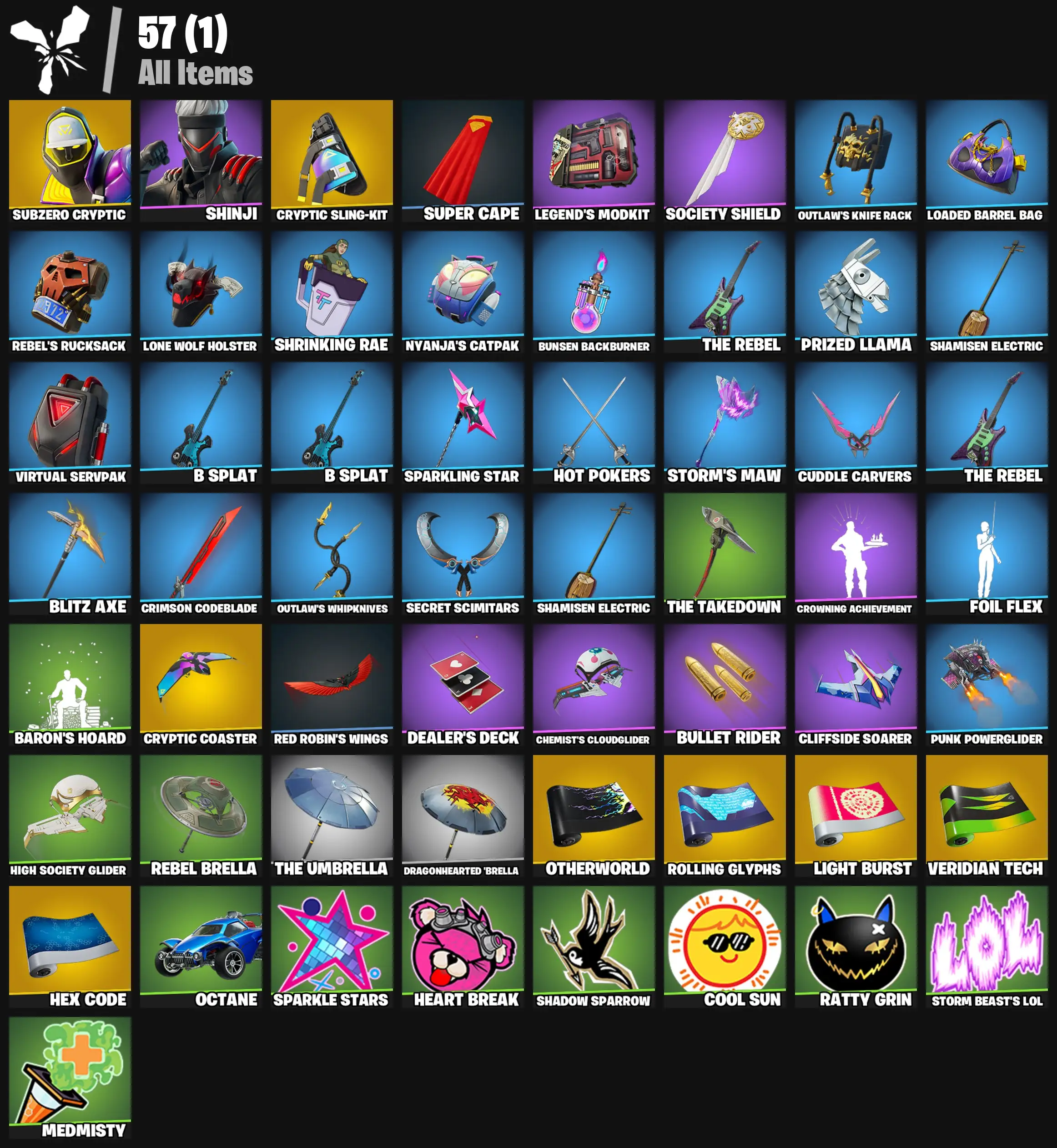 [PC/PSN/XBOX] 2 skins | Subzero Cryptic | Cryptic Sling-kit | Cryptic Coaster | Shinji | Super Cape | Legend's Modkit | Society Shield | 200 VB