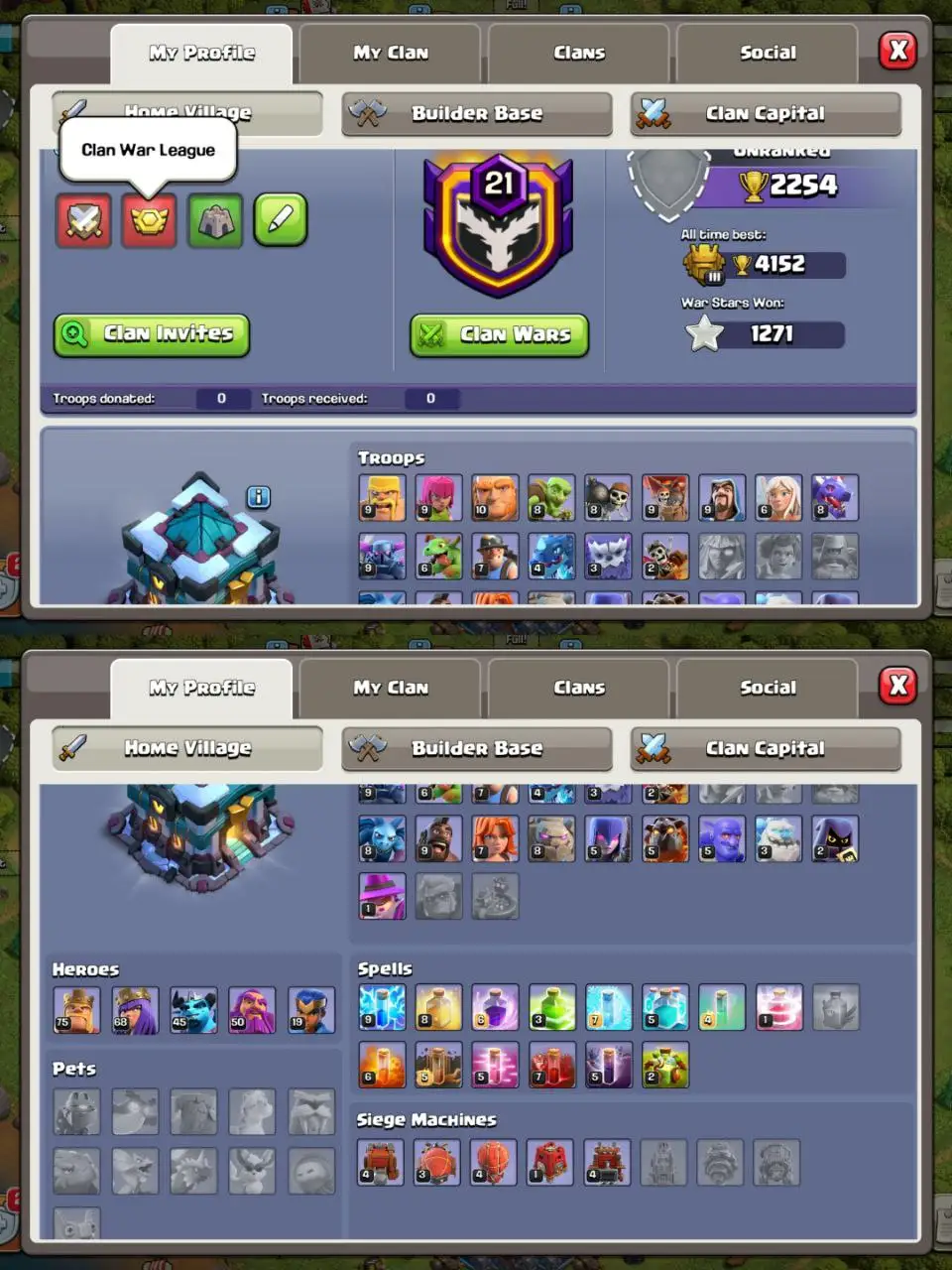 [#759] ALMOST MAX TH 13 | SOME MAGIC ITEMS | 159 CWL MEDALS | 1000 RENAME | 75-68-45-50-19 HEROES | BEST EQUIPMENT | INSTANT DELIVERY