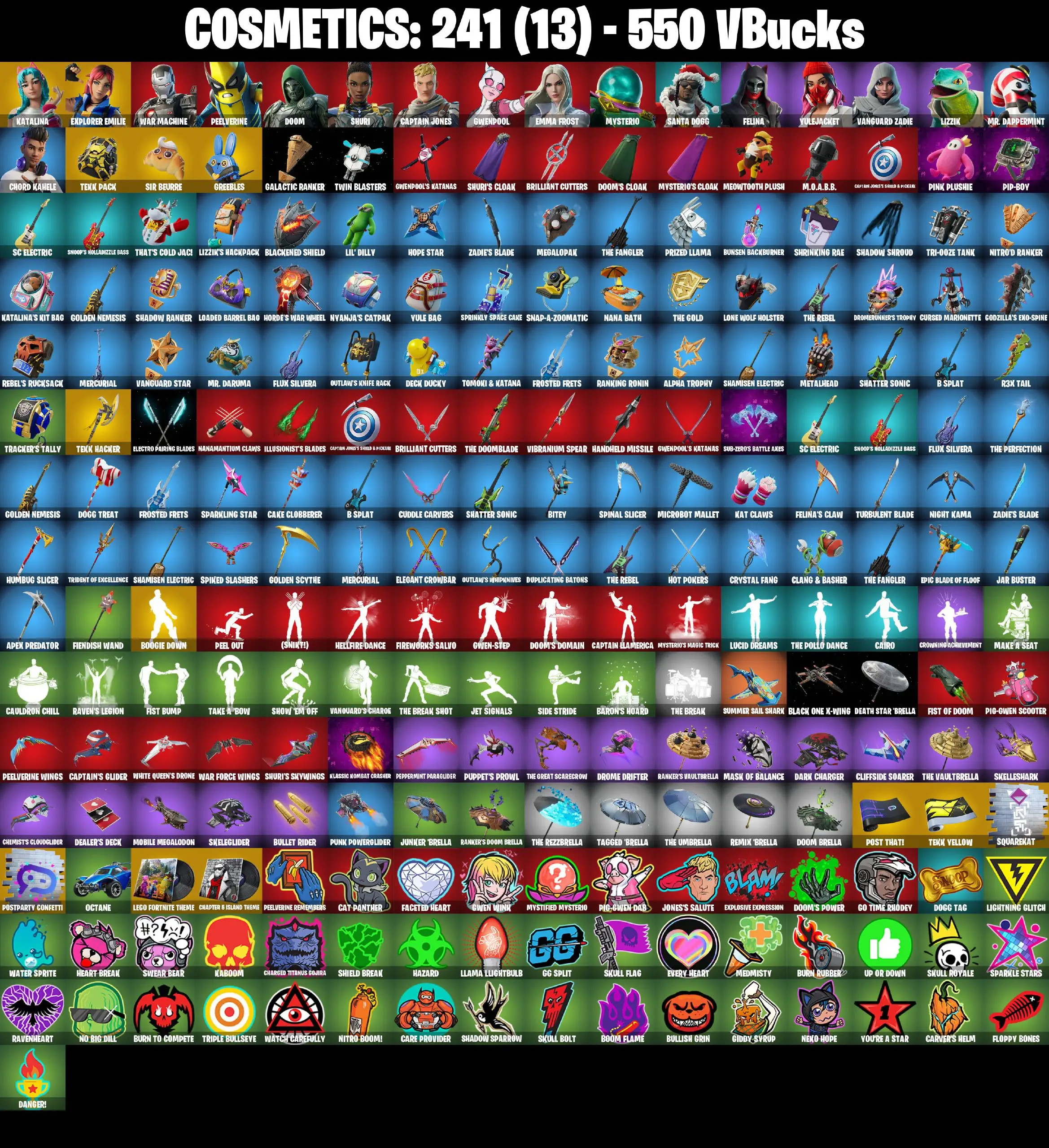 [PC/PSN/XBOX] 16 Skins | Santa Dogg | Doom | Yulejacket | Captain Jones | Mysterio | Explorer Emilie | Lizzik | Chord Kahele
