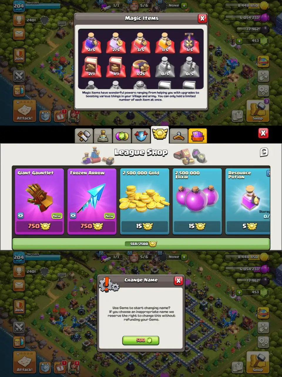 [#1396] [VP] ALMOST MAX TH 13 | 66-68-40-50-14 HEROES | SOME MAGIC ITEMS | 568 CWL MEDALS | 500 RENAME | 3 HEROES SKIN | INSTANT DELIVERY