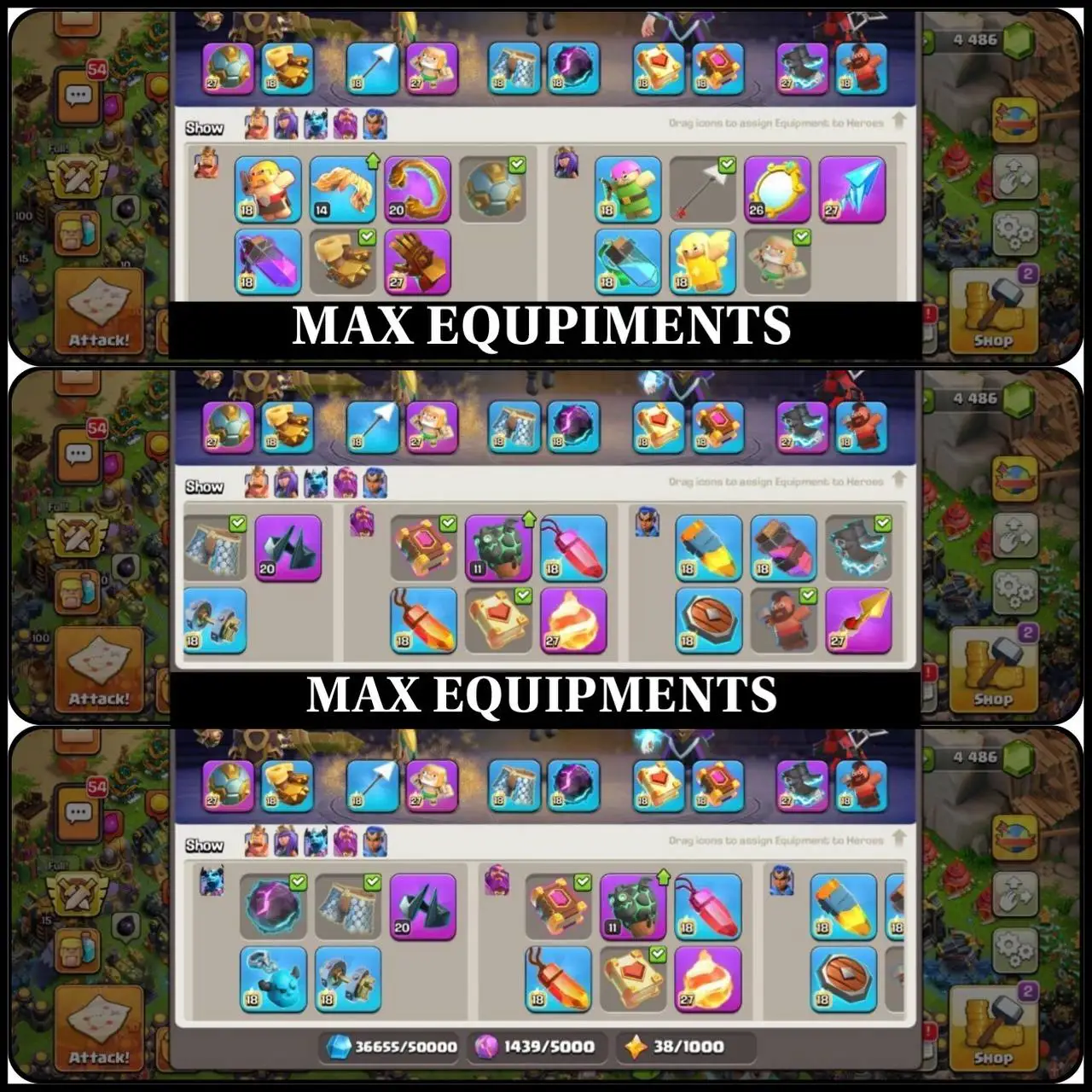 💥 TH17 FULL MAX | 208 GLOBAL⭐ | 5.4K WAR STARS 💥 40 K🏆HEROES & PETS MAX 🐾 | STACKED OBSTACLES 🌴 | 90 SKINS 🎭 | 26 SCENERIES 🌄 | EQUIPS MAXED 🛡️ | FAST DELIVERY 🚚