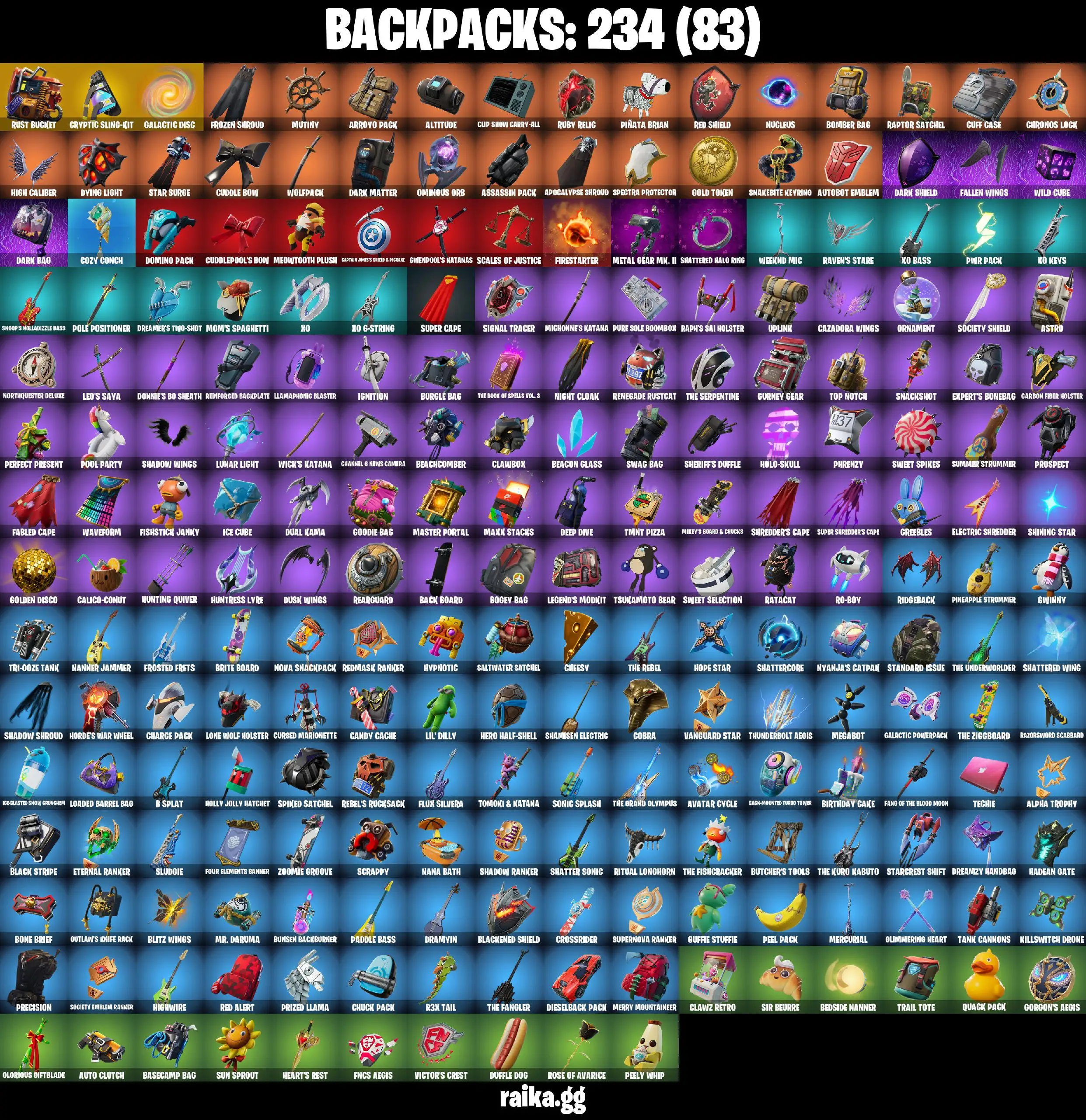 PC/PSN 215 skins | Galaxy | Glow | Take The L |  Renegade Raider | Fishstick (World Cup) | Subzero Cryptic | John Wick | Joltara | 600 VB