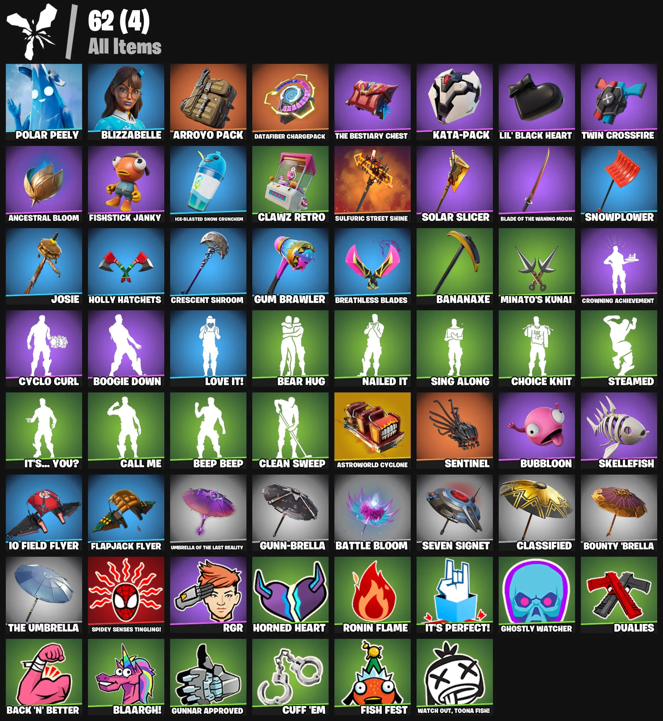 [PC/PSN/XBOX] 2 skins | Astroworld Cyclone | Polar Peely | Blizzabelle | Arroyo Pack | Datafiber Chargepack | The Bestiary Chest | Kata-Pack | 200 VB