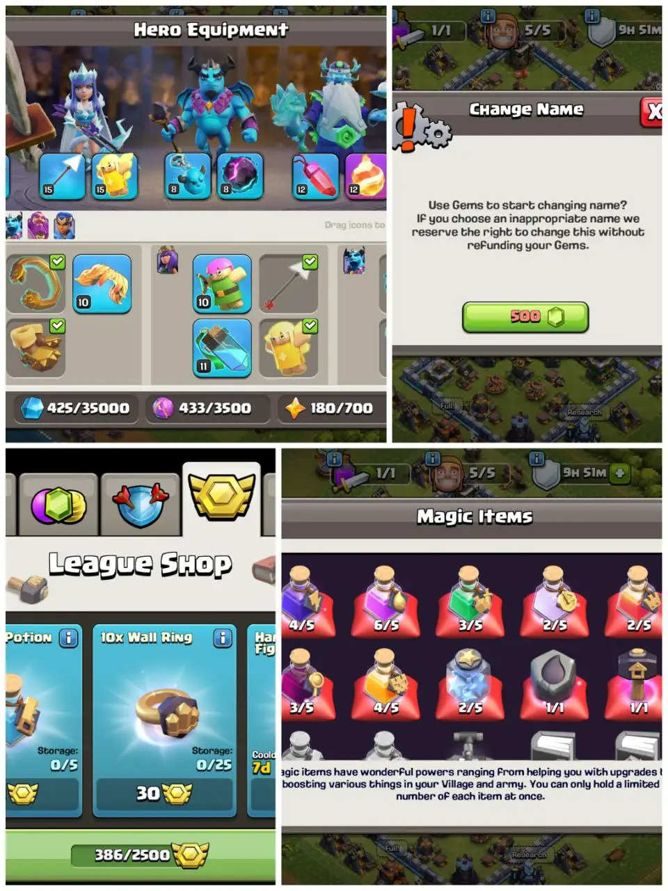 ⚡ Semi-Max TH13 🛡️ | 🌟 Legend Touched | 📖 FB-12 | 🏅 386 CWL Medals | ✏️ 500 Renames | 🦸♂️ Heroes 63/65/45/39/12 | 🚀 Instant Delivery