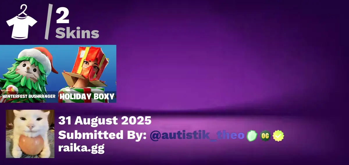 [PC/PSN/XBOX] 2 skins | Winterfest Bushranger | Holiday Boxy | Bobo | Clawz Retro | Bedside Nanner | Glorious Giftblade | Smash O'-Lantern | 100 VB