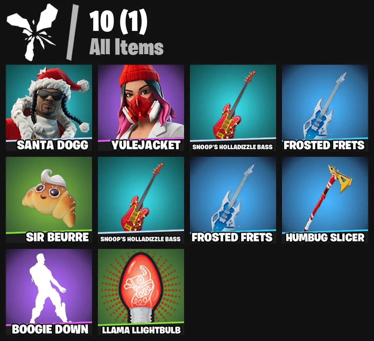 [PC/PSN/XBOX] 2 skins | Santa Dogg | Yulejacket | Snoop's Holladizzle Bass | Frosted Frets | Sir Beurre | Snoop's Holladizzle Bass | Frosted Frets | 0 VB