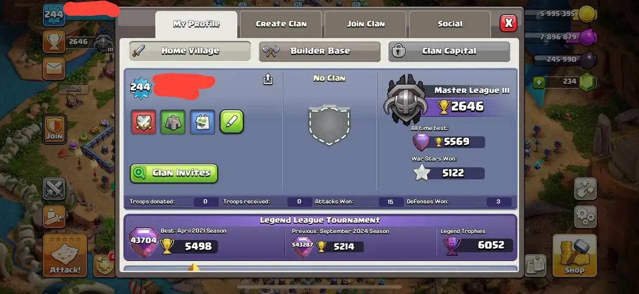 ⚔️ WAR LEGEND TH16 | 244 XP | 5122 WAR STARS 🛡 | HEROES 85/93/70/33 | GG-17 FA-22 FB-24 | INSTANT DELIVERY ✅