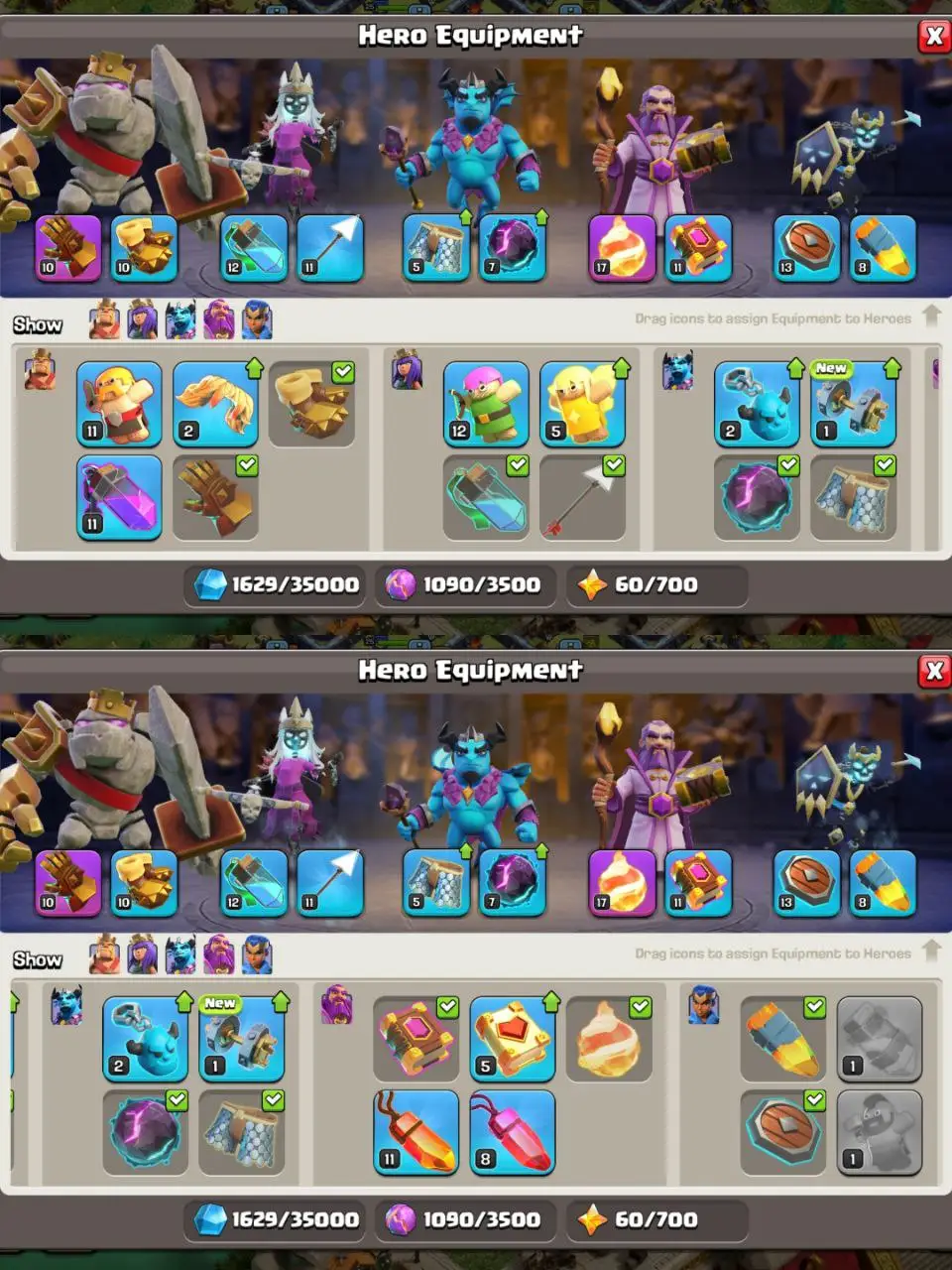 [#648] [PREMIUM] MAX TH 13 | 75-70-46-50-25 HEROES |EPIC JUNGLE SCENERY | BEST EQUIPMENT | 5 HEROES SKIN |  INSTANT DELIVERY