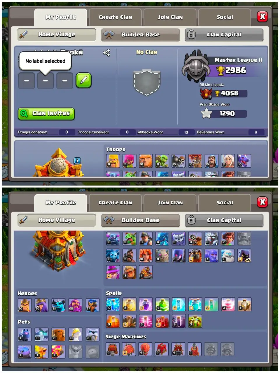 [#792] MAXED TH16 | PURPLE WALLS | 90-90-61-65-37 HEROES | BEST EQUIPMENT | 500 RENAME - GOOD MAGIC ITEMS | INSTANT DELIVERY