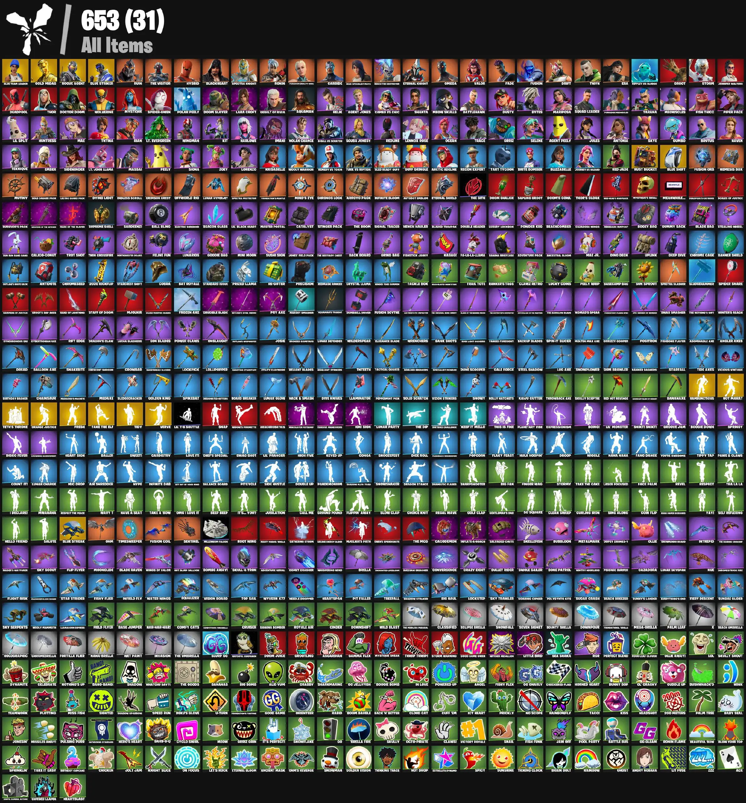 [PC/PSN/XBOX] 100 skins | Blue Team Leader | Gold Midas | Rogue Agent | Tart Tycoon | Blue Striker | Clawz Retro | Beach-Blasted Shark's Tank | Blue Shift