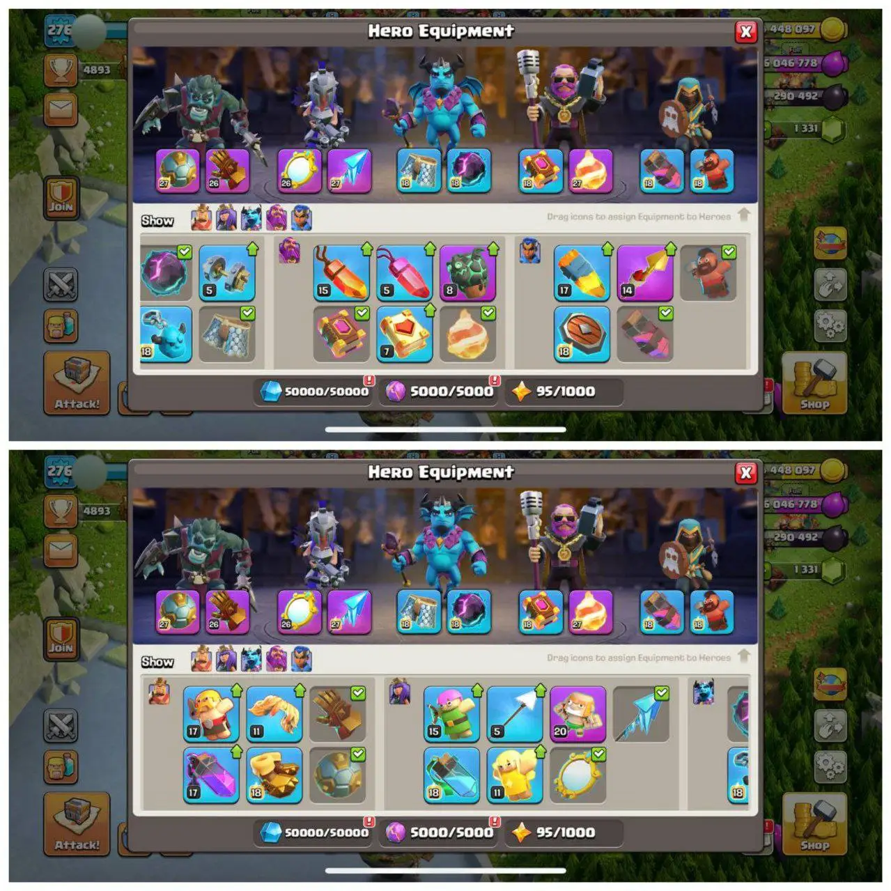 {STRONG BASE} TH17 NEAR MAX⚡️5 EPIC EQUIPMENTS⚡️XP- 276⚡️HERO -100-100-78-75-50 ⚡️HOT WALLS⚡️MAGIC ITEMS⚡️701 CWL MEDALS⚡️OP LAB⚡️INSTANT DELIVERY 🚚
