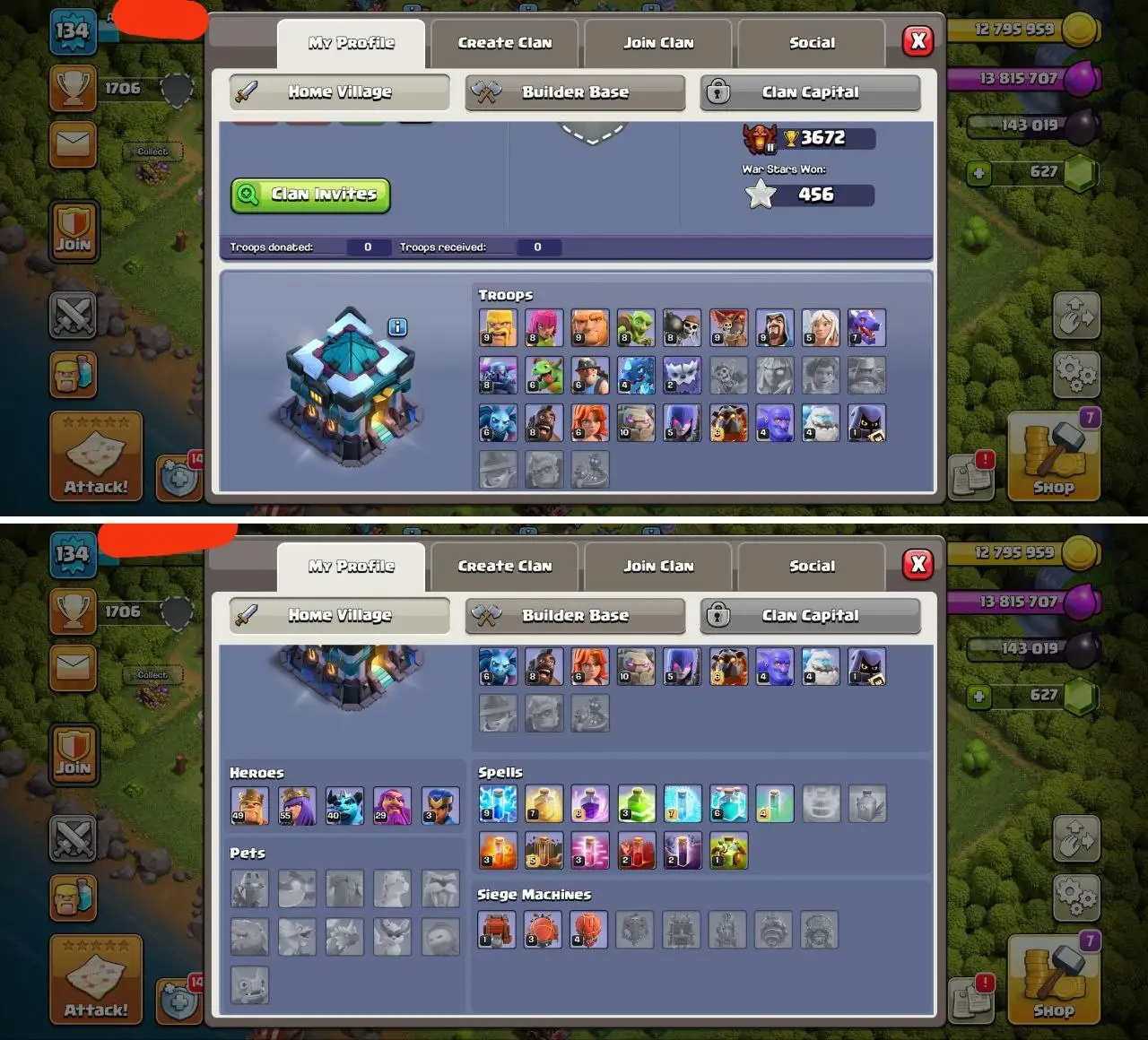 🔥 BUDGET TH13 WITH POWER ⚡️ | GOOD DEF 🔥 | CWL 760 🏅 | 500 RENAME 💠 | HEROES MAXING 👑 | DELIVERY INSTANT ✅